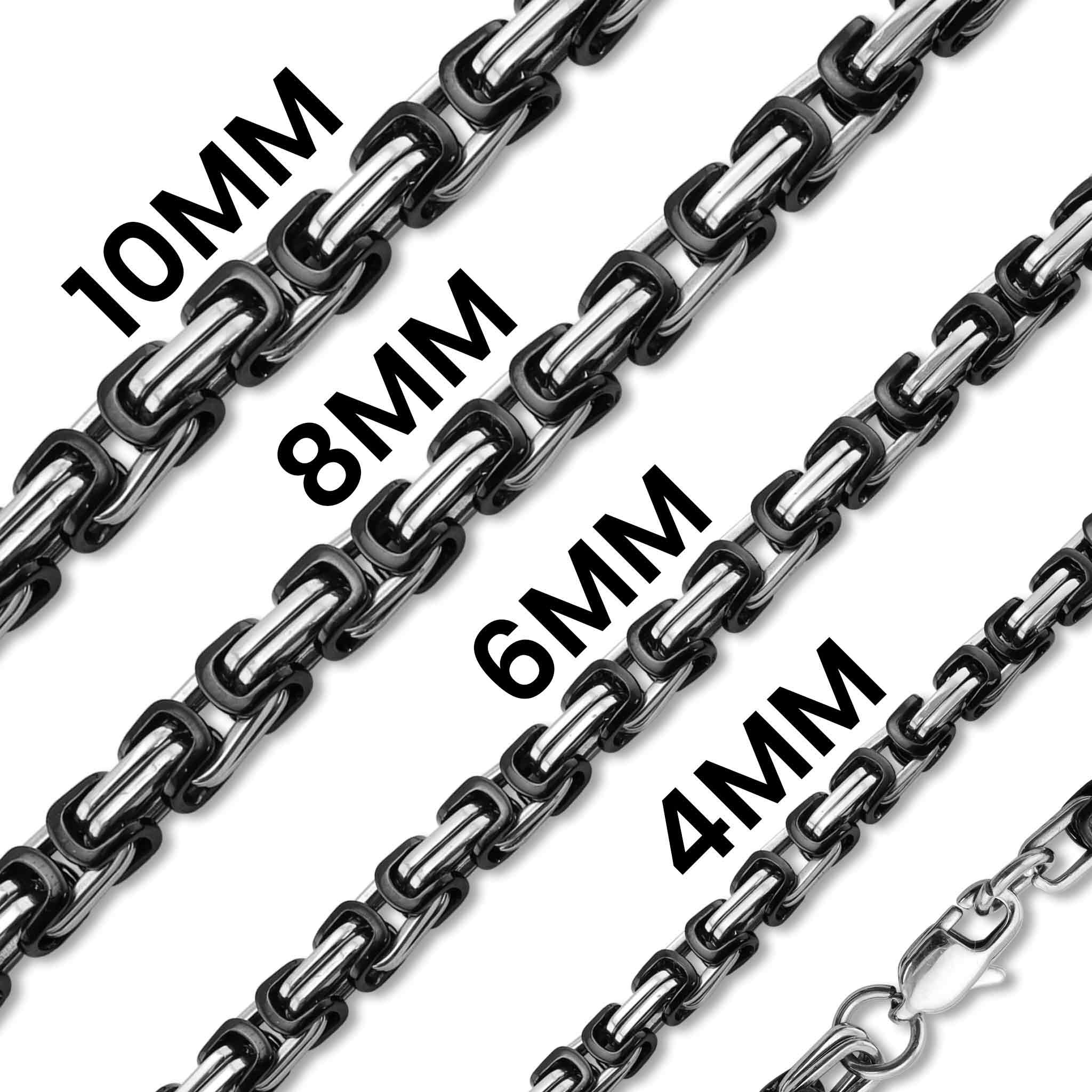 Stainless Steel And Black Byzantine Chain Necklace / CHN8505、mySite、dreamappss
