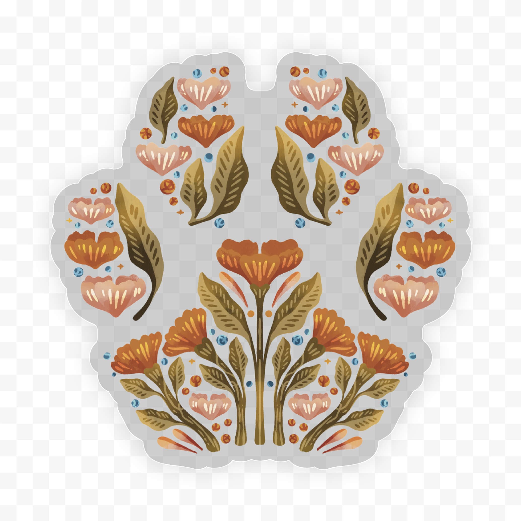  Floral paw print clear sticker、mySite、elrpsem3k