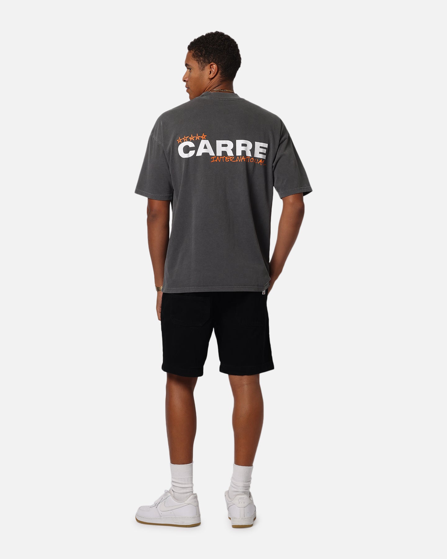 Carre Handdrawn Mock Neck T-Shirt Washed Charcoal、mySite、zt4zffjzw