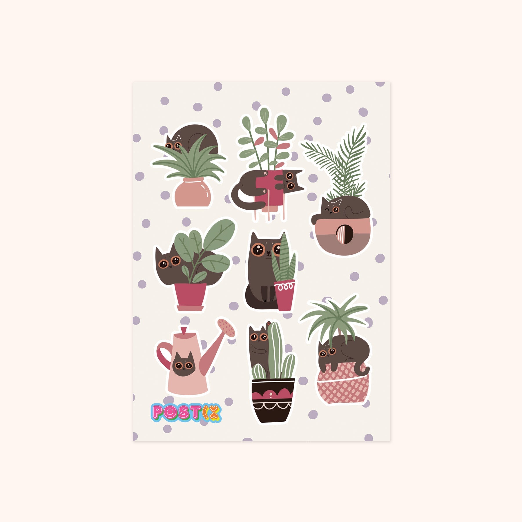  Cats and Plants Meowsterpiece Sticker Sheet、mySite、ghnorth