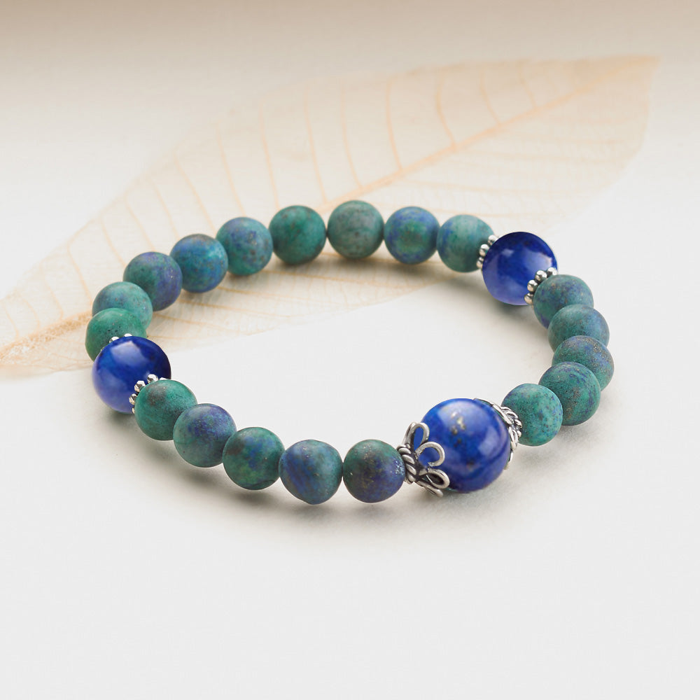 Matte Azurite and Lapis Stretchy Mala、mySite、topwebapps