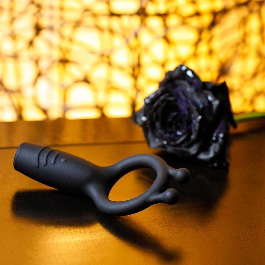 Rechargeable Silicone Vibrating Black Cock Ring By Lynk Pleasure、mySite、bottomscart