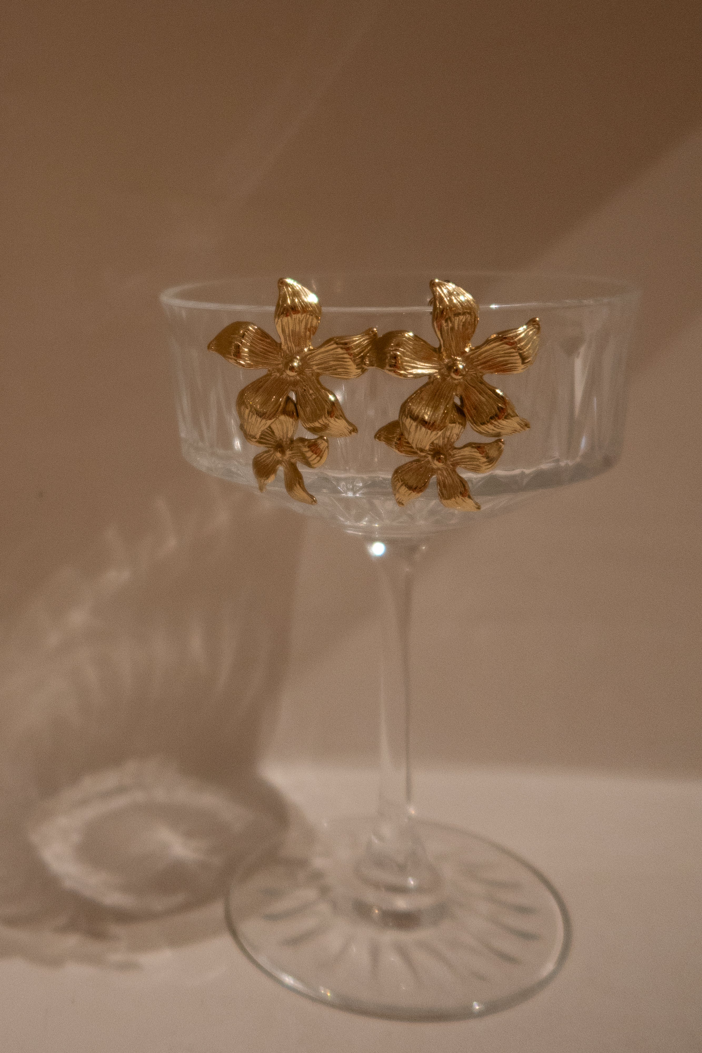 Infatuated Drop Flower Earrings - Gold、mySite、solidvoid