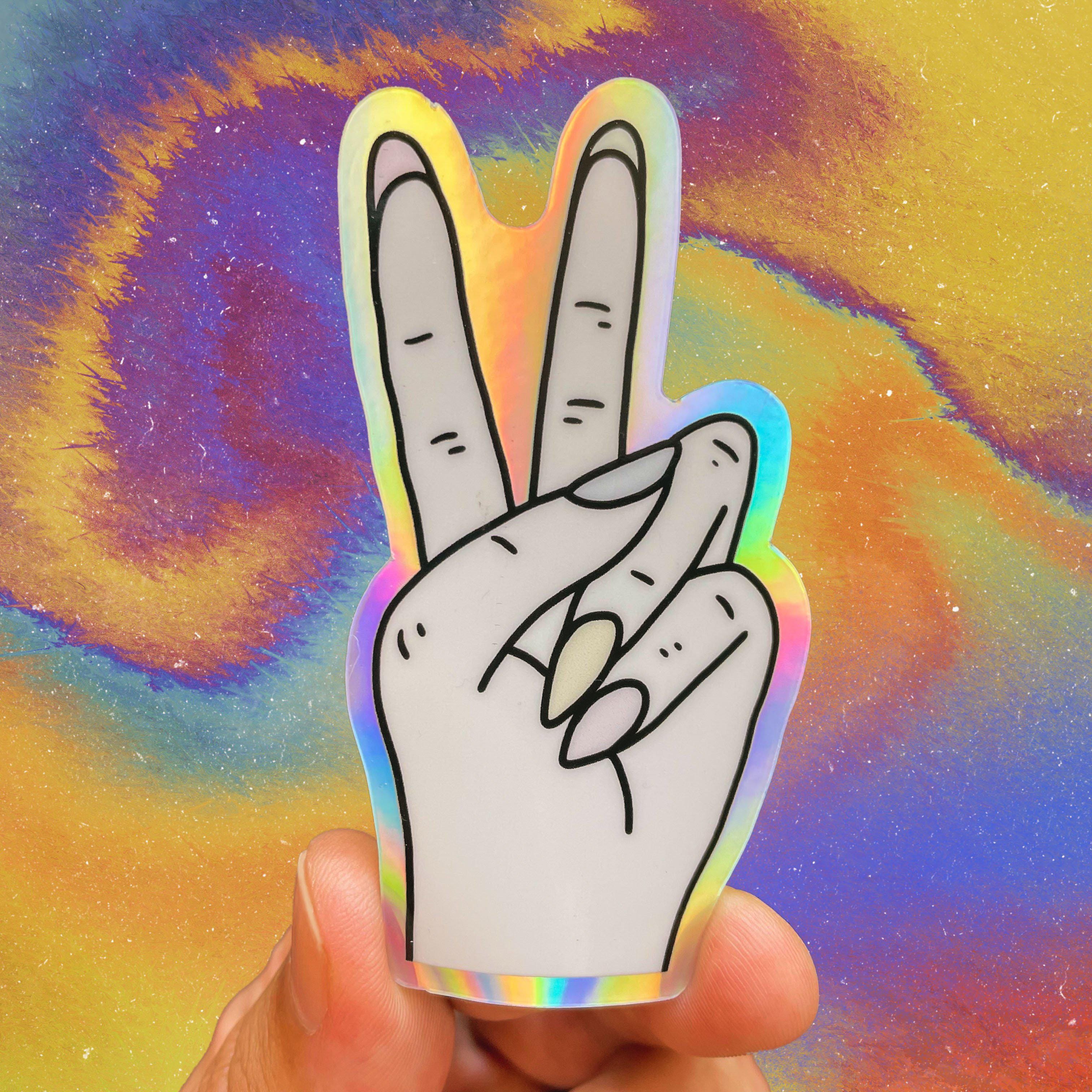  Peace Sign Holographic Sticker、mySite、elrpsem3k