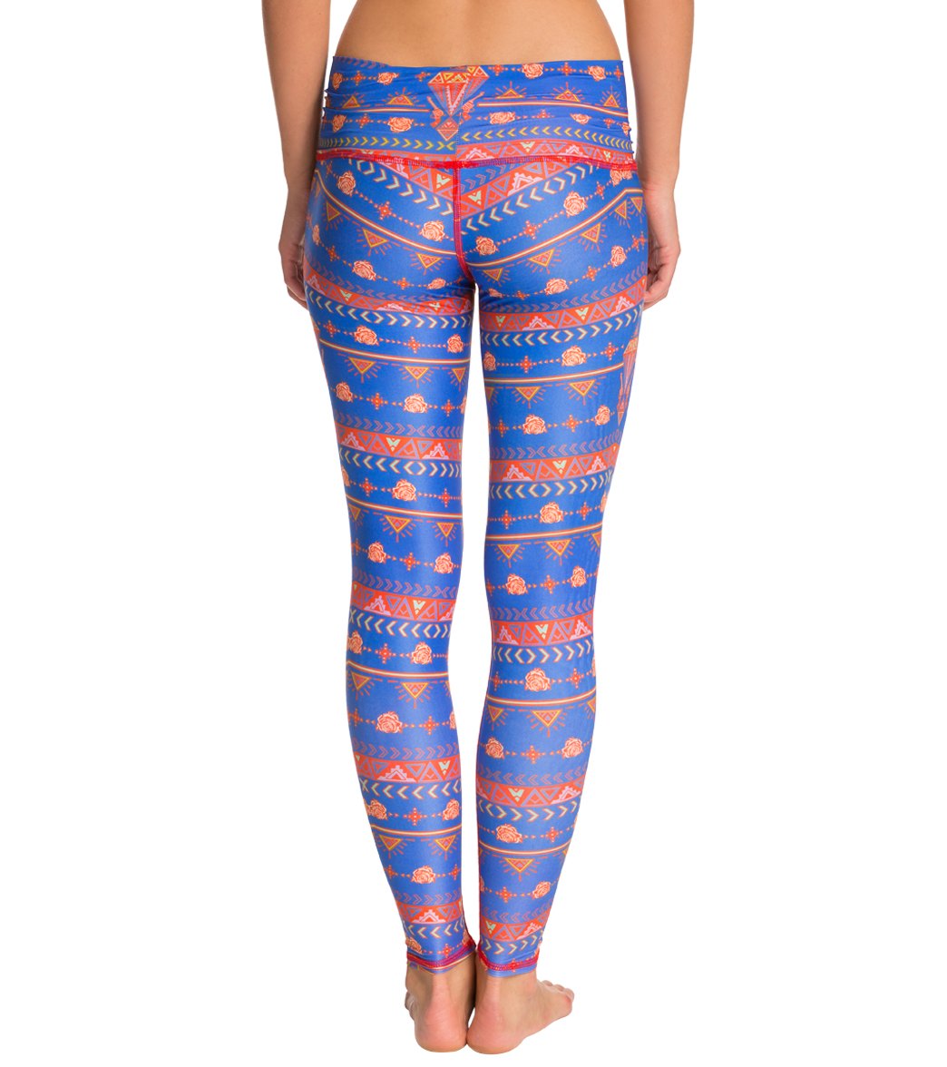 Teeki Choose Roses Blue Yoga Leggings、mySite、noshort