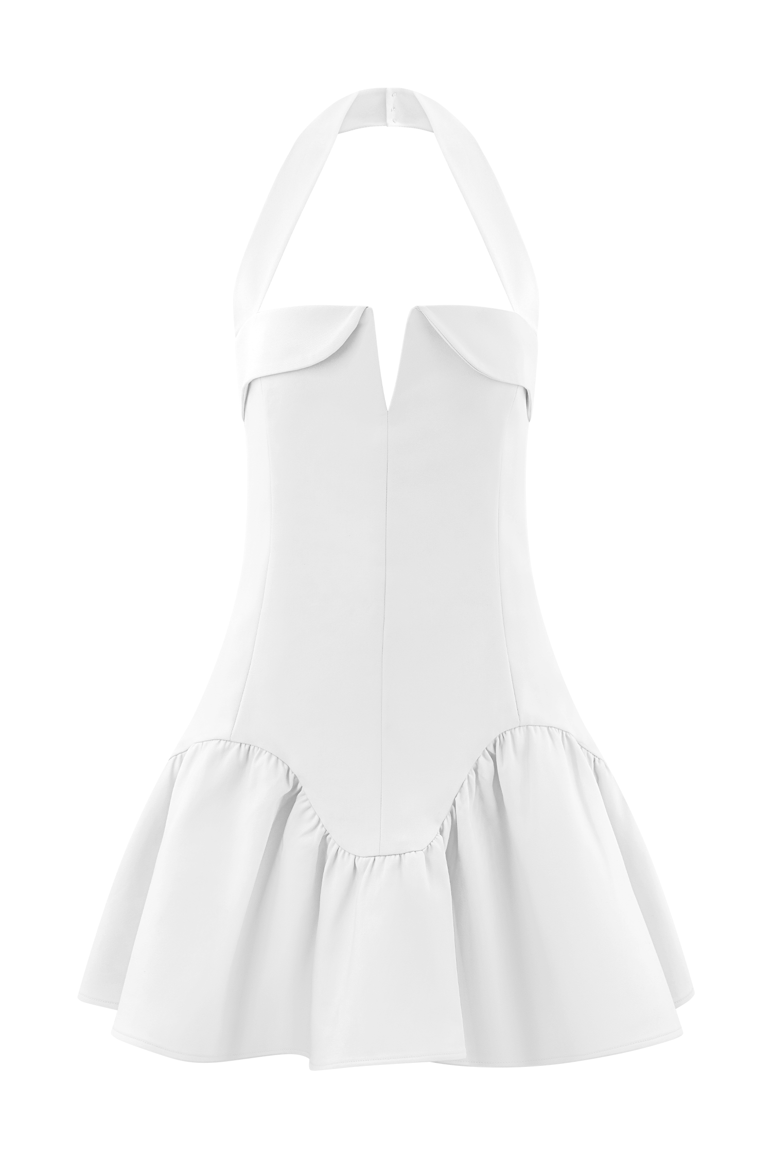 Calipso Halter Mini Dress - White、mySite、solidvoid