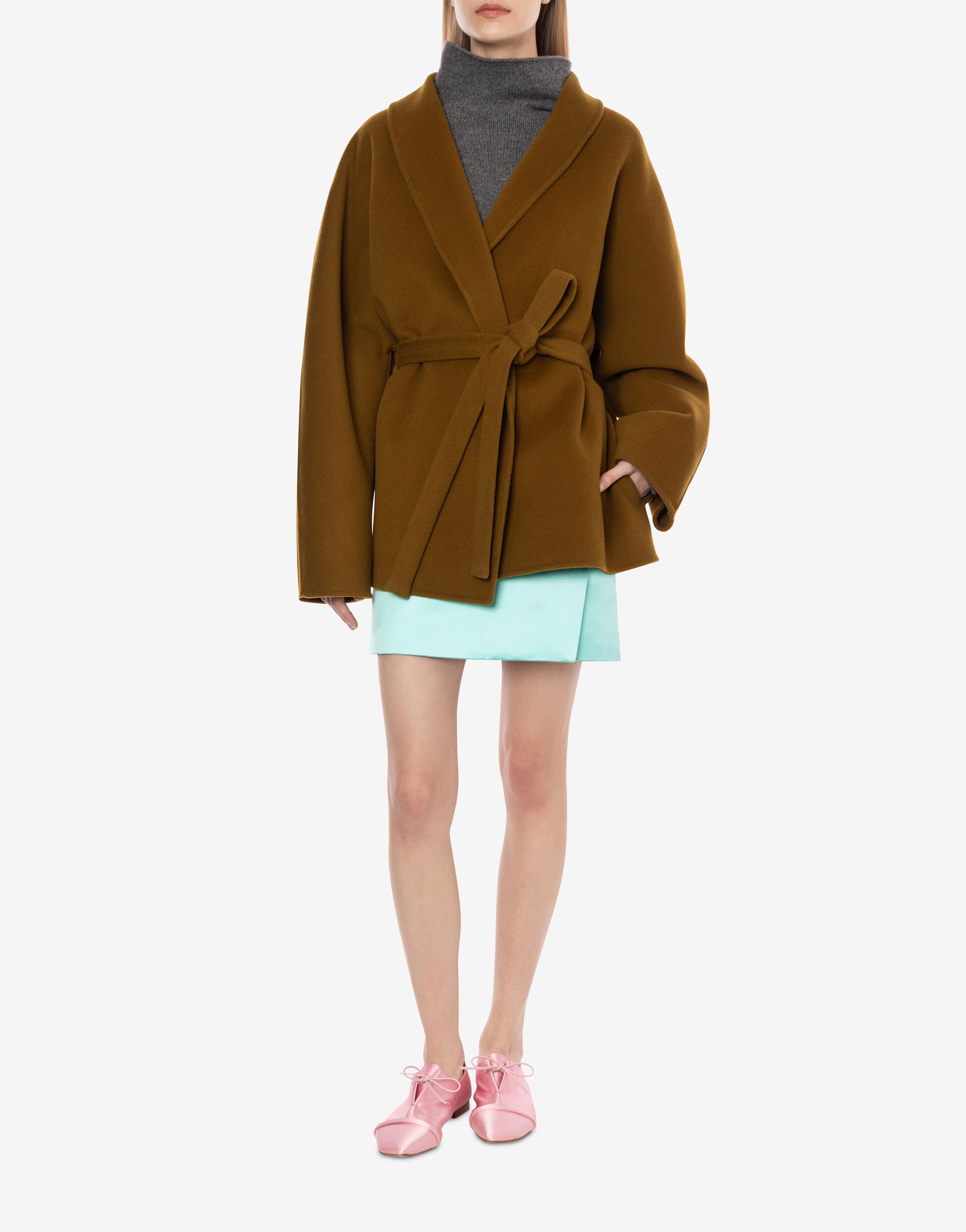 Cappotto corto in panno double、mySite、aoinhome