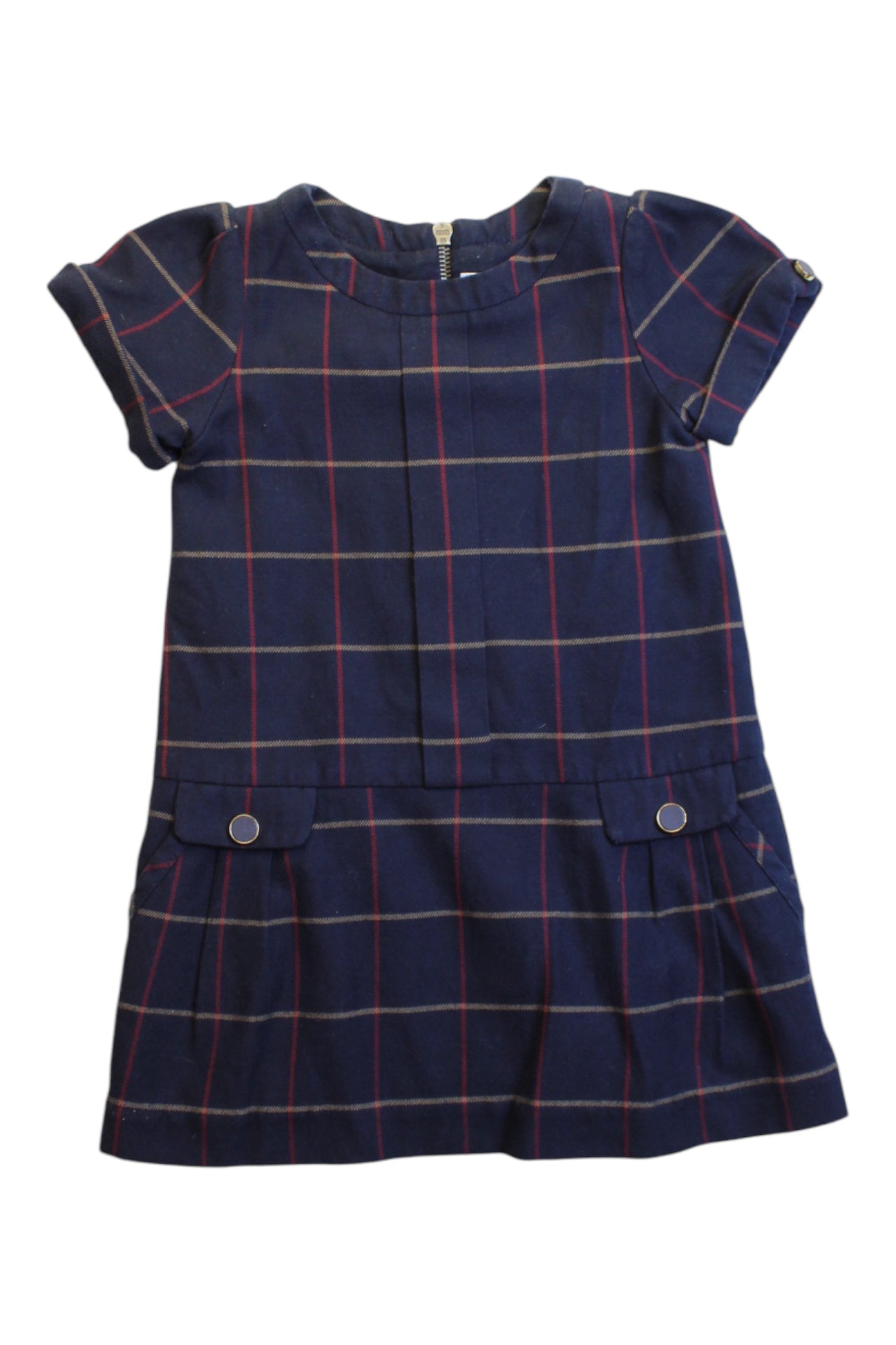 Jacadi Plaid Short Sleeve Dress 2T、mySite、g9winljtr
