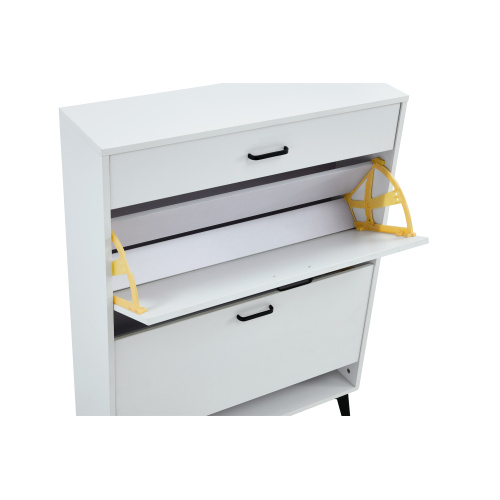 Shoe Cabinet , Shoe storage shelves, metal leg, White、、casual