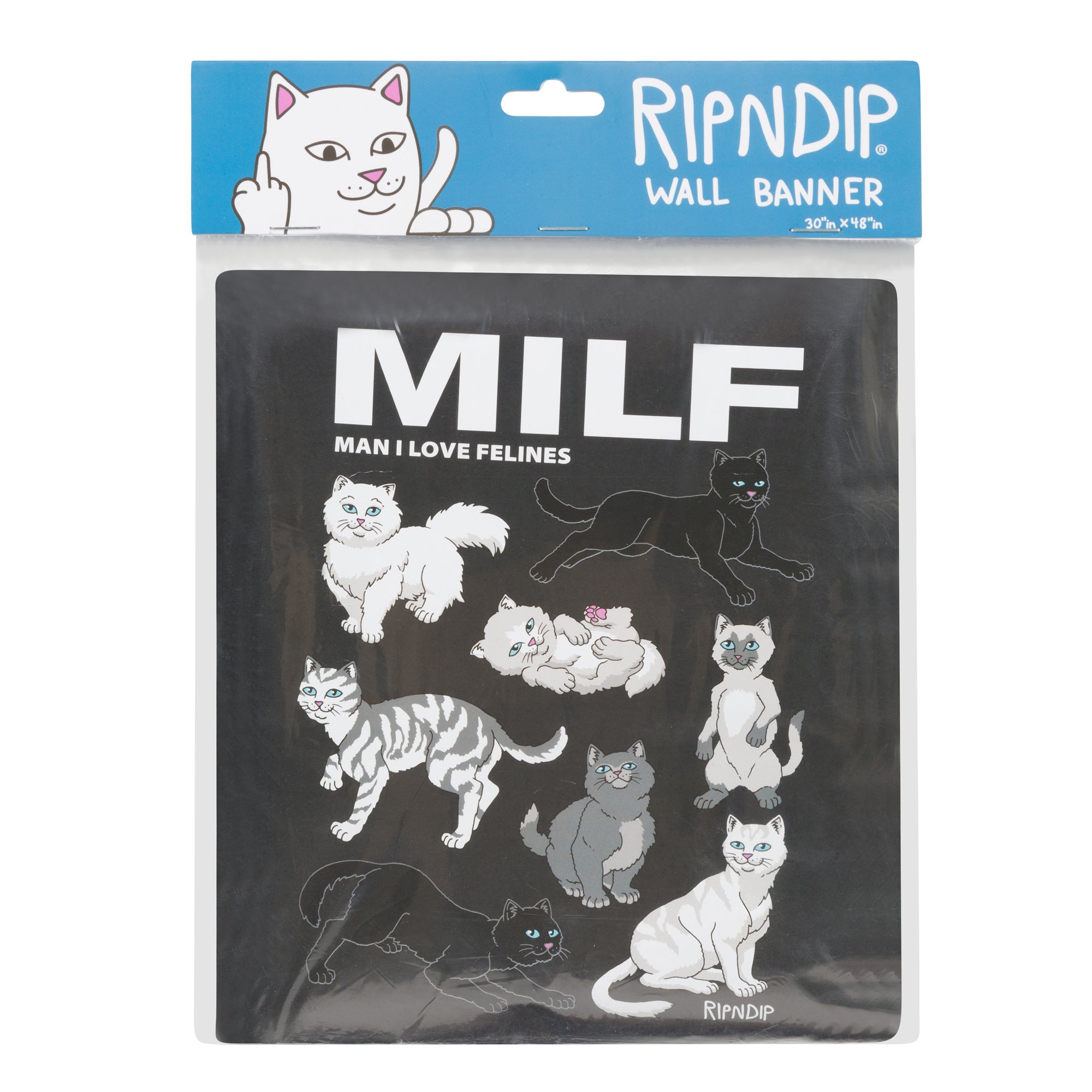  Man I Love Felines Wall Banner (Black)、mySite、merchandisen
