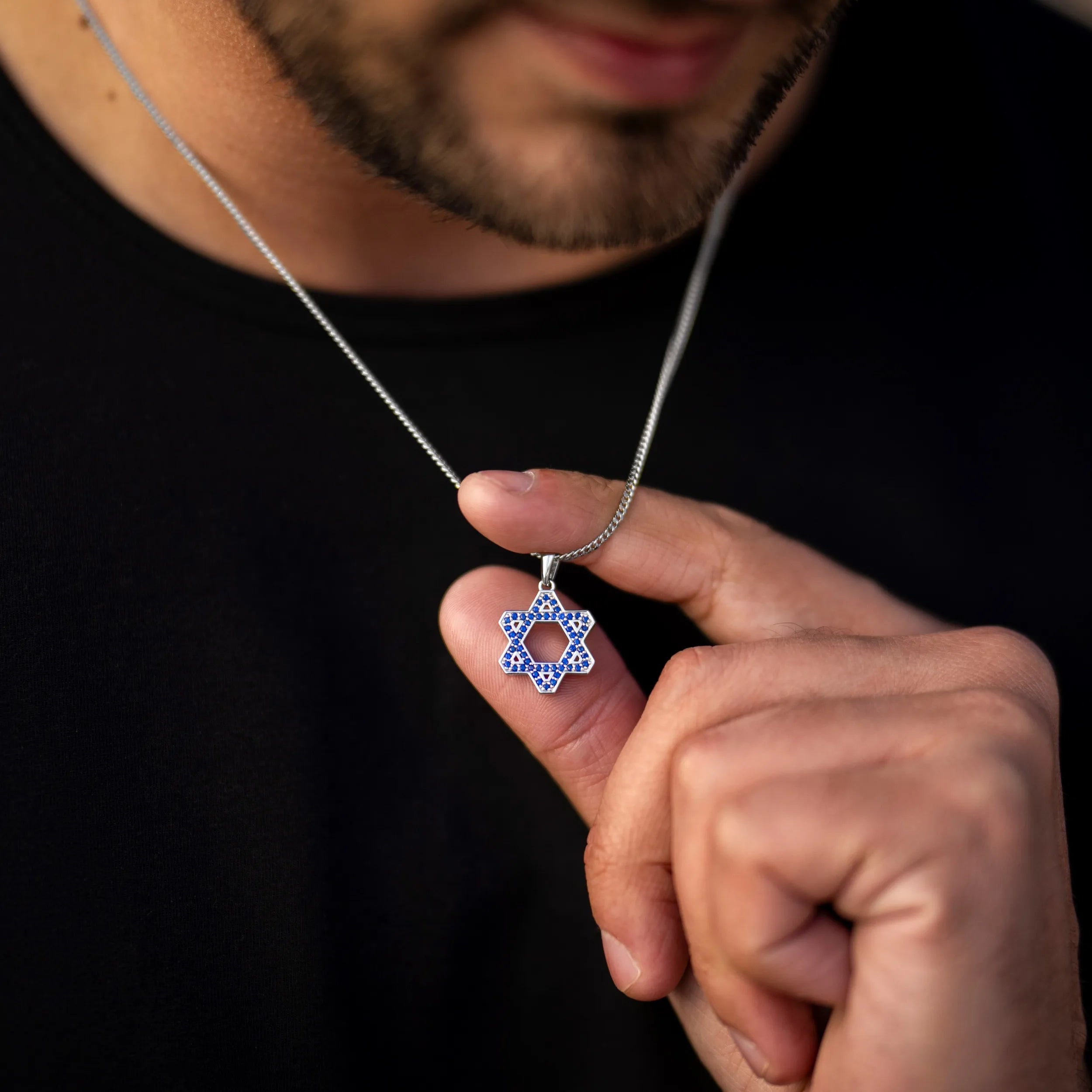  Star Of David Pendant - Sapphire