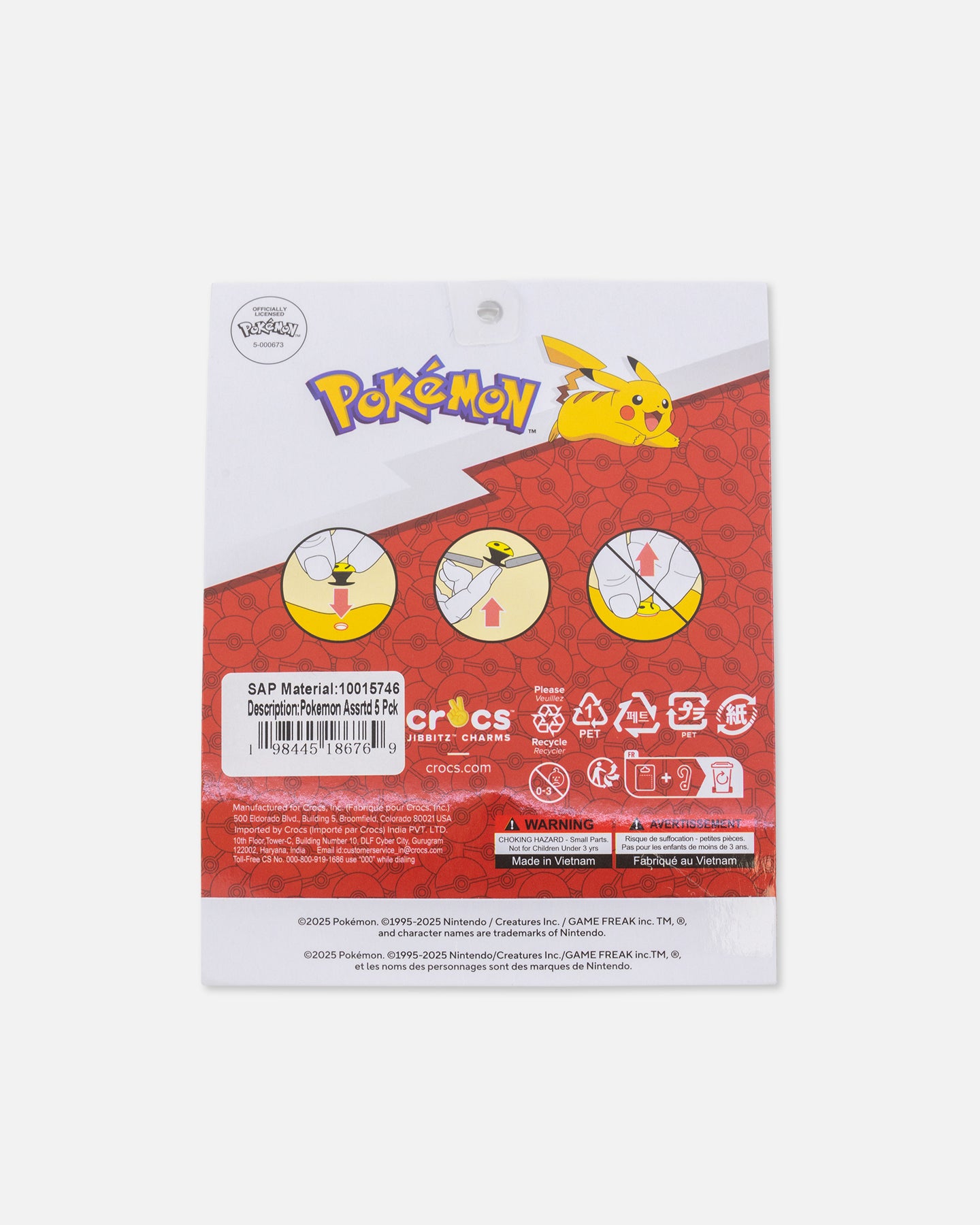 Crocs Pokémon Jibbitz™ Charms 5 Pack Multi、mySite、zt4zffjzw