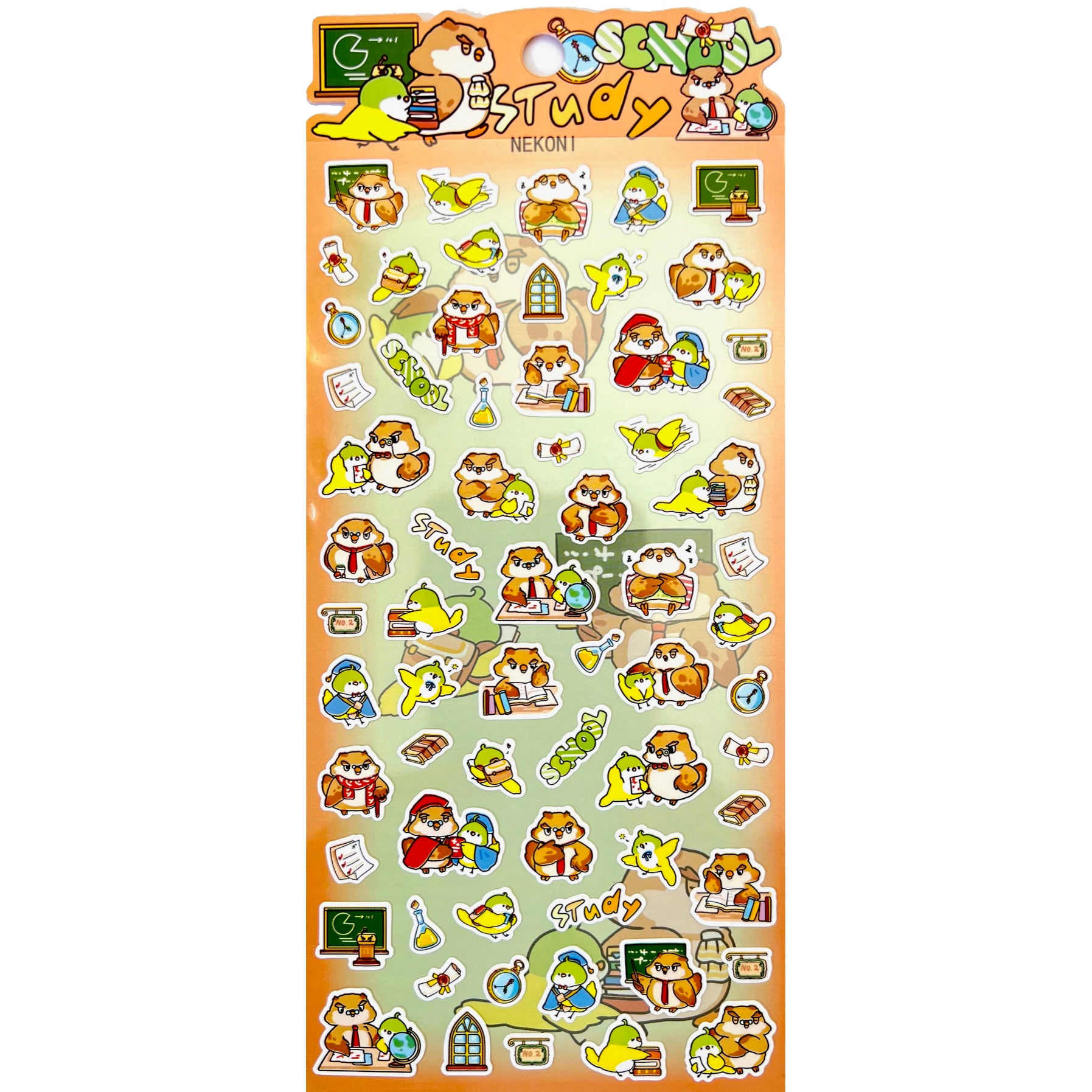  Owl & Bird School Stickers、mySite、ghnorth