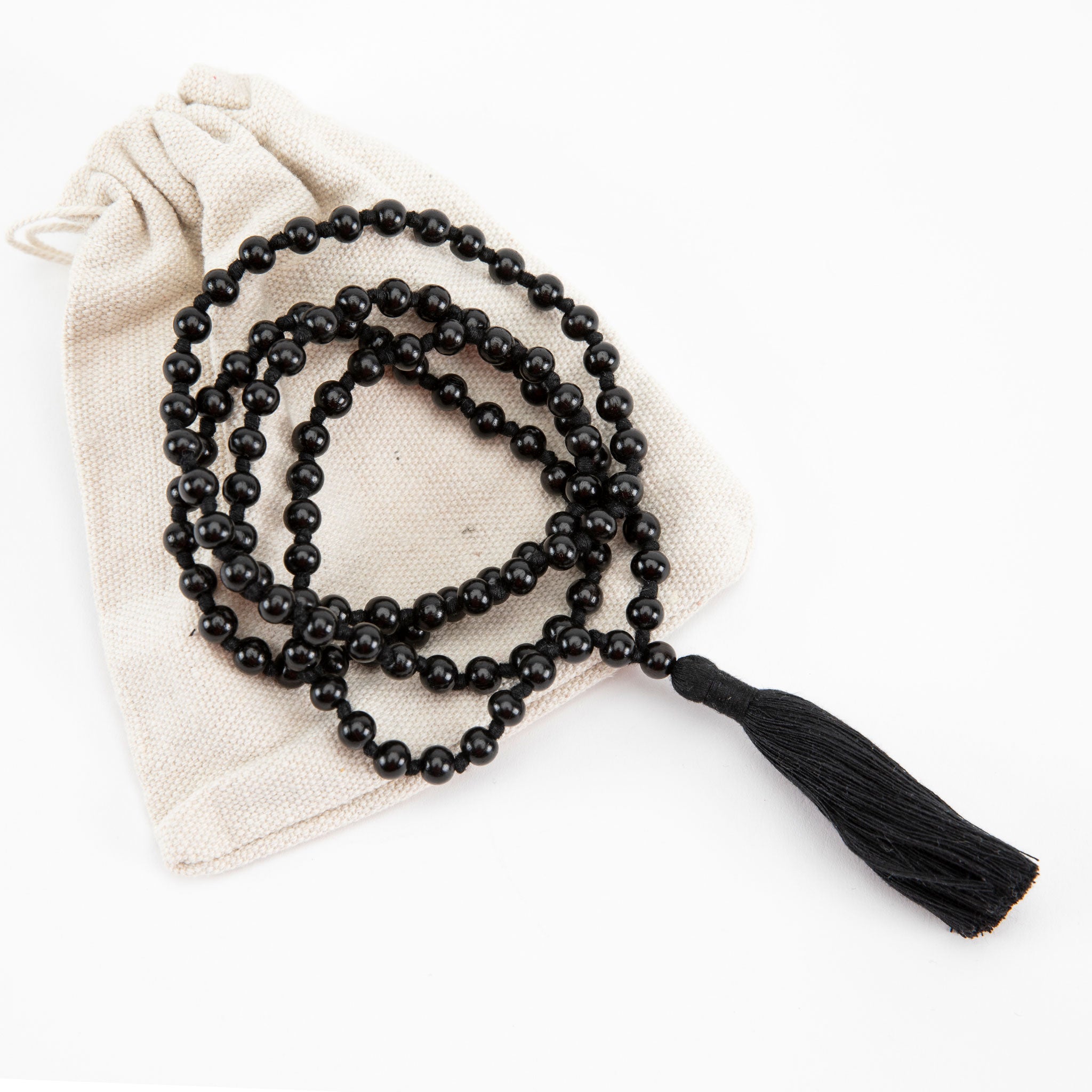 Handmade Prayer Beads: Ebony Wood Mala、mySite、topwebapps