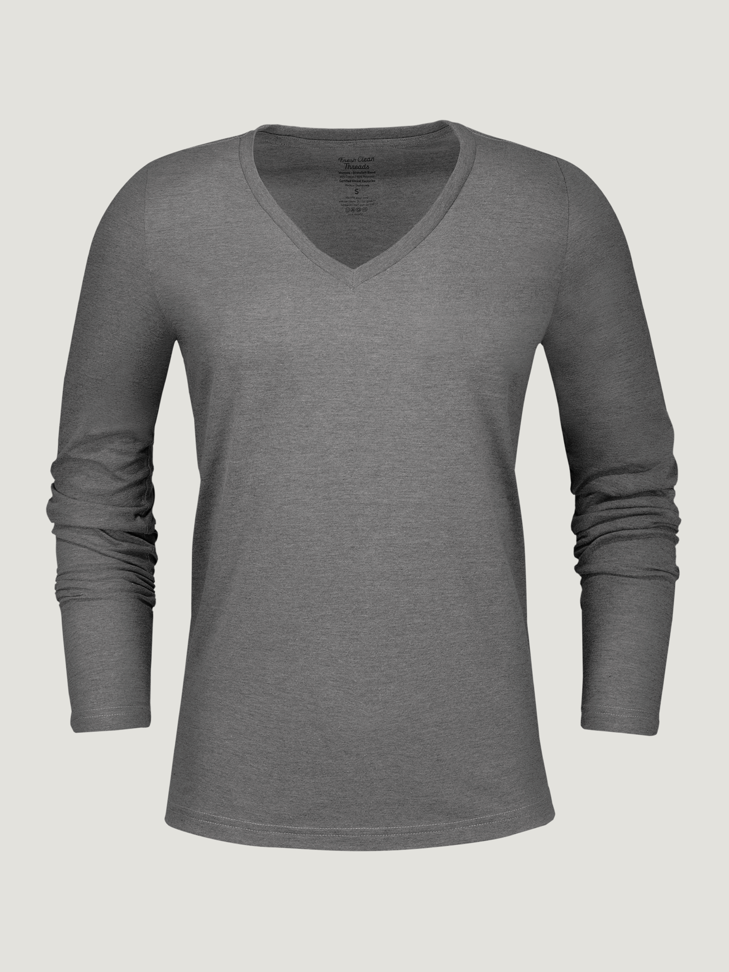  Women's Carbon Grey Long Sleeve V-Neck、mySite、ghnorth