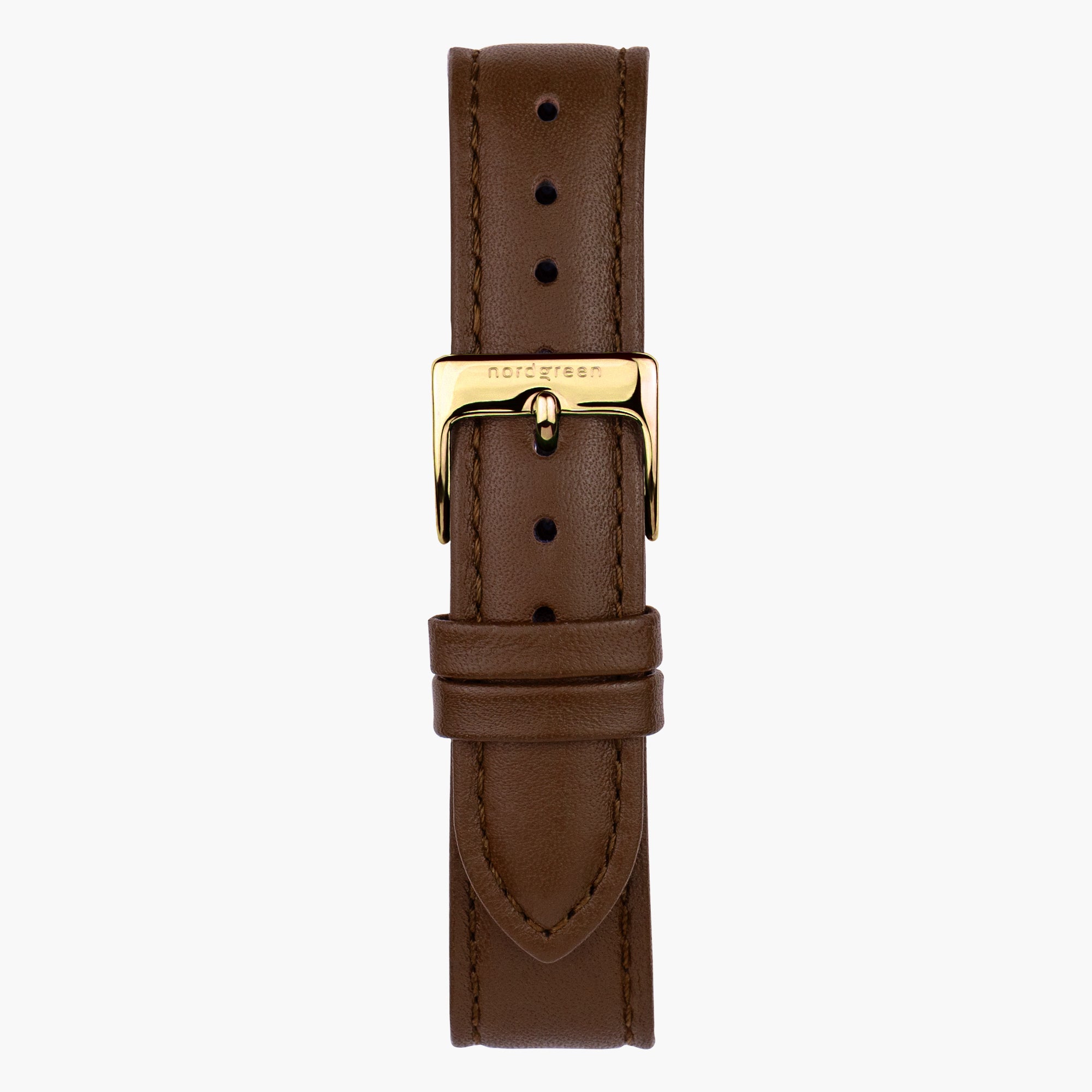 Brown Leather Watch Strap - Gold - 32mm、mySite、botmansion