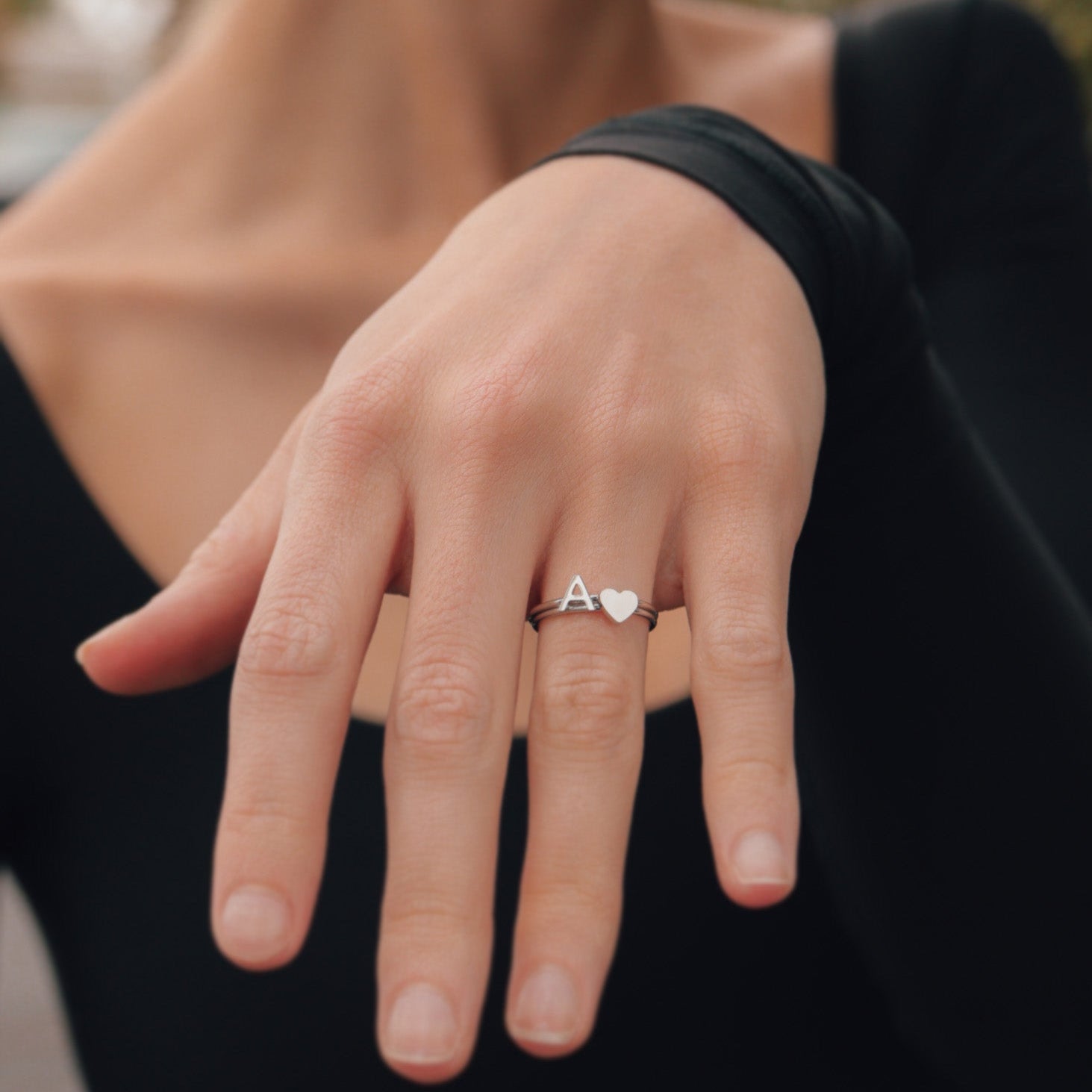 Stainless Steel Initial Stacking Rings N-Z / ZRJ9020、mySite、dreamappss