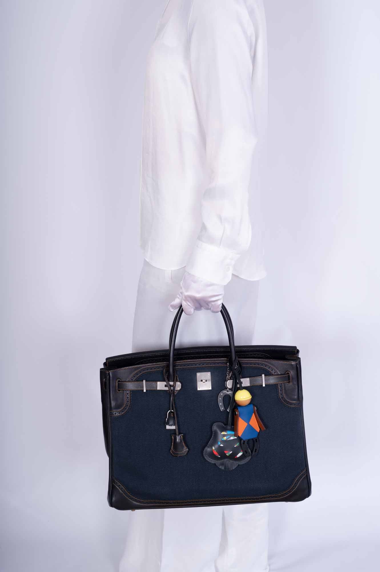 Hermès Ghillies Birkin 40 Indigo Denim and Black Tadelakt Brushed Palladium Hardware、mySite、garminoutage.com