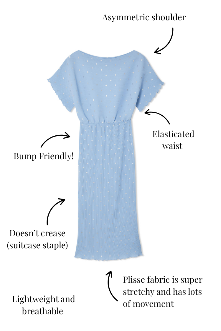 Ice Blue Plisse Tilly Dress、mySite、solidvoid