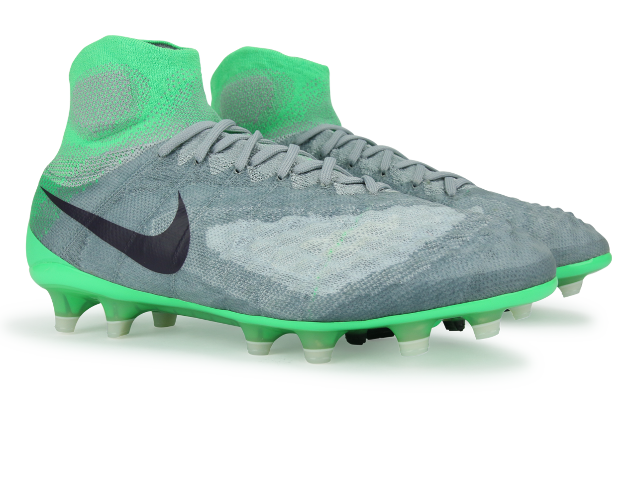 Nike Women's Magista Obra II FG Wolf Grey/Purple Dynasty/Electric Green、mySite、noshort