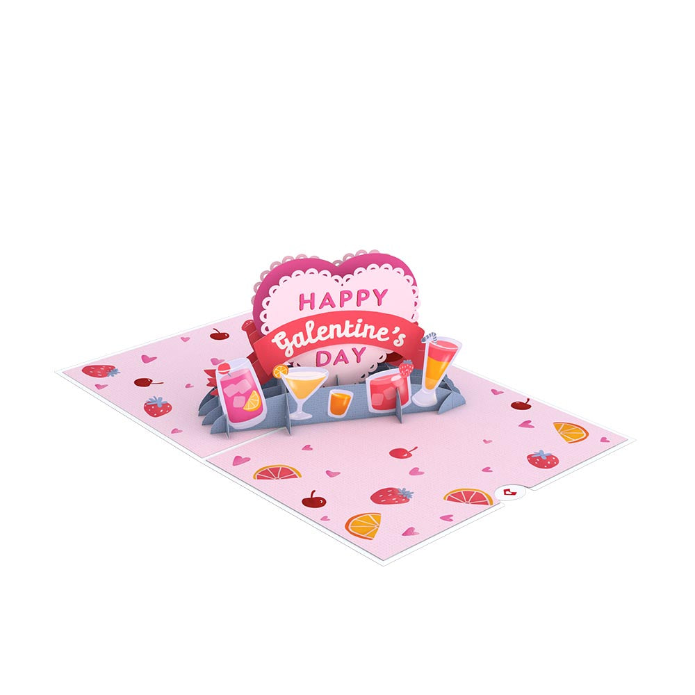 Mixed Drinks Galentine's Day Pop-Up Card、mySite、solidvoid