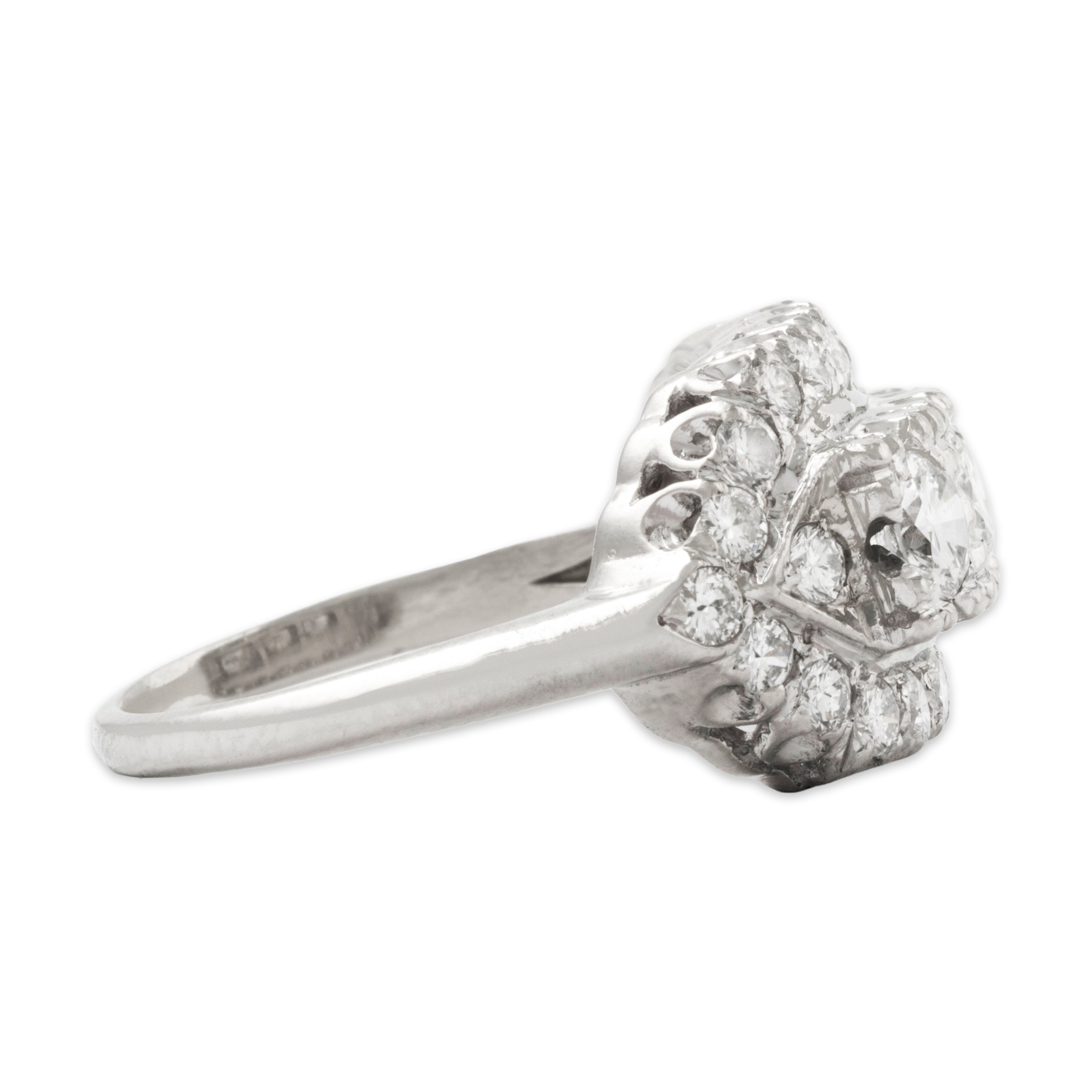 Vintage 14k White Gold 1.326cttw Diamond Art Deco-Style Line Ring 7.00、mySite、hinf8tx79