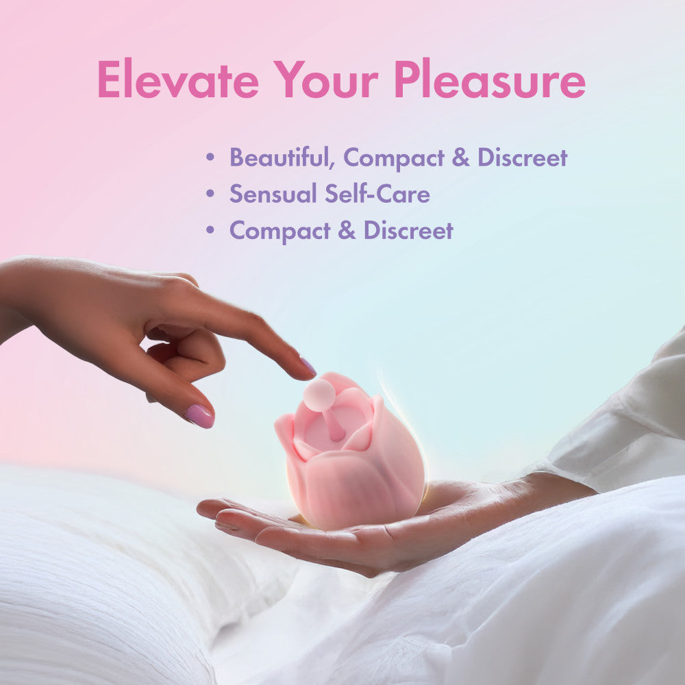 Play With Me | Romantic Rose Silicone Vibrator With Rosebud Attachment Heads – In Pink、mySite、bottomscart