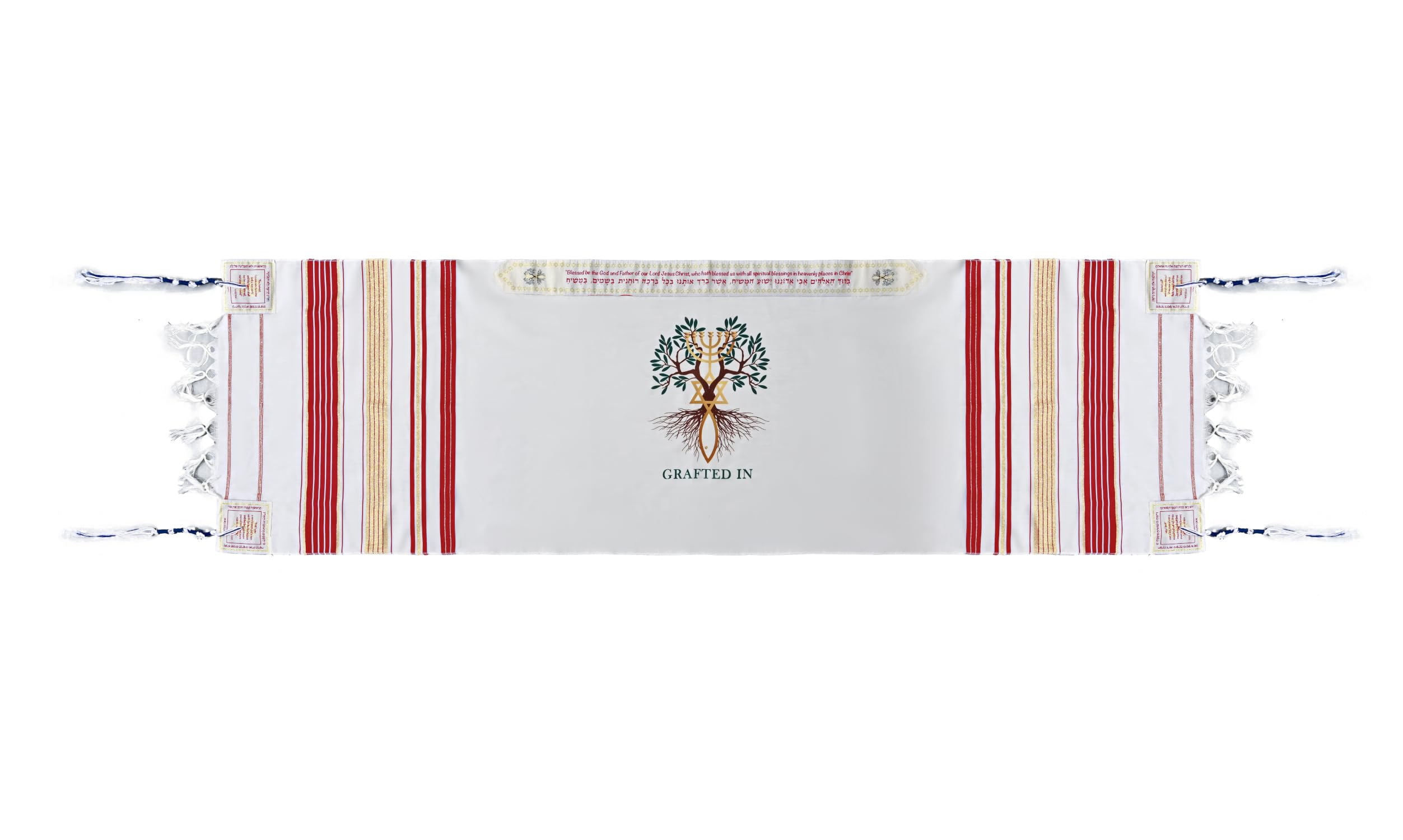  Holy Land Market Grafted IN - Messianic Christian Prayer Shawl/Tallit Prayer Shawl - Creation and Restoration Talit、mySite、elrpsem3k
