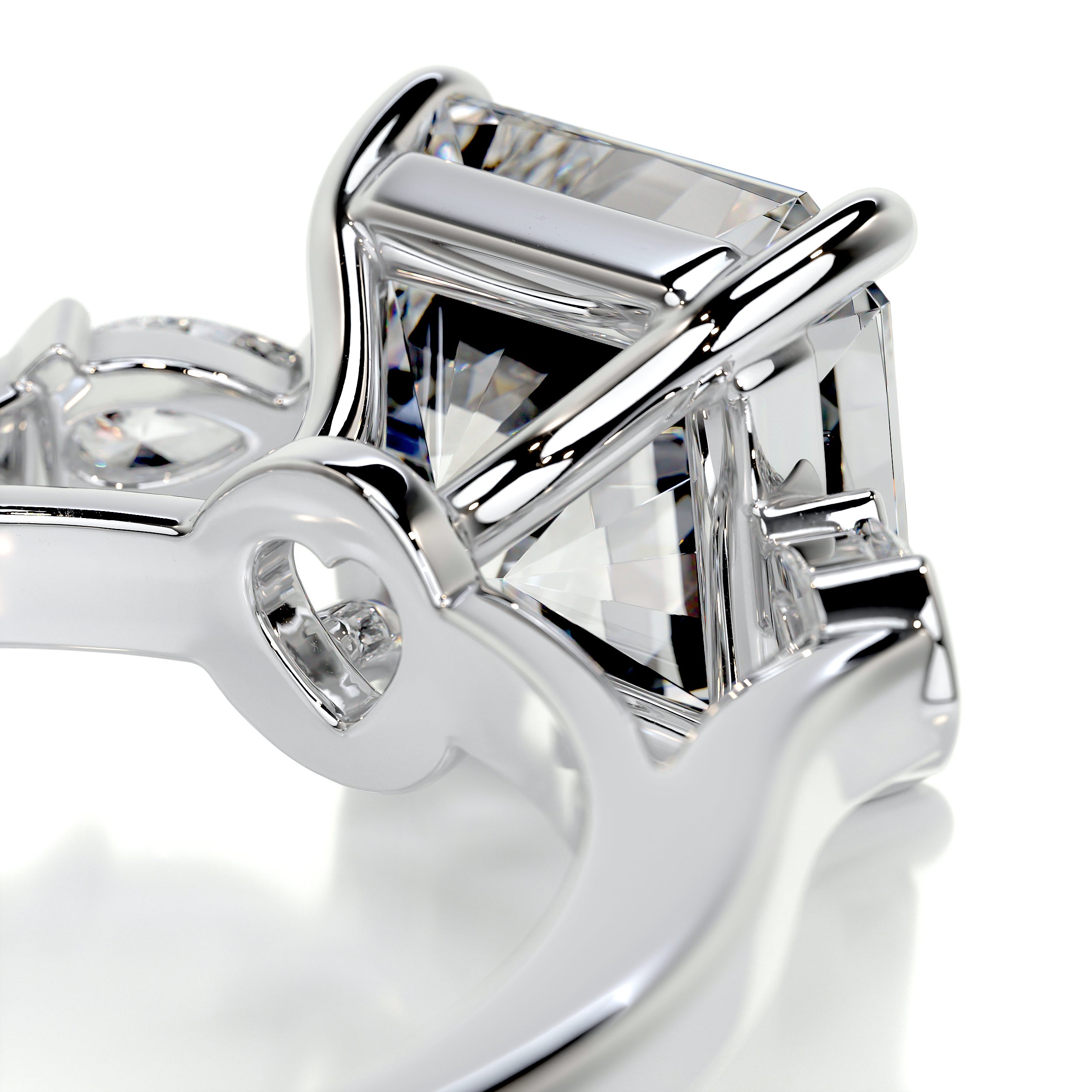 Mindy Moissanite & Diamond Ring -14K White Gold、mySite、hinf8tx79