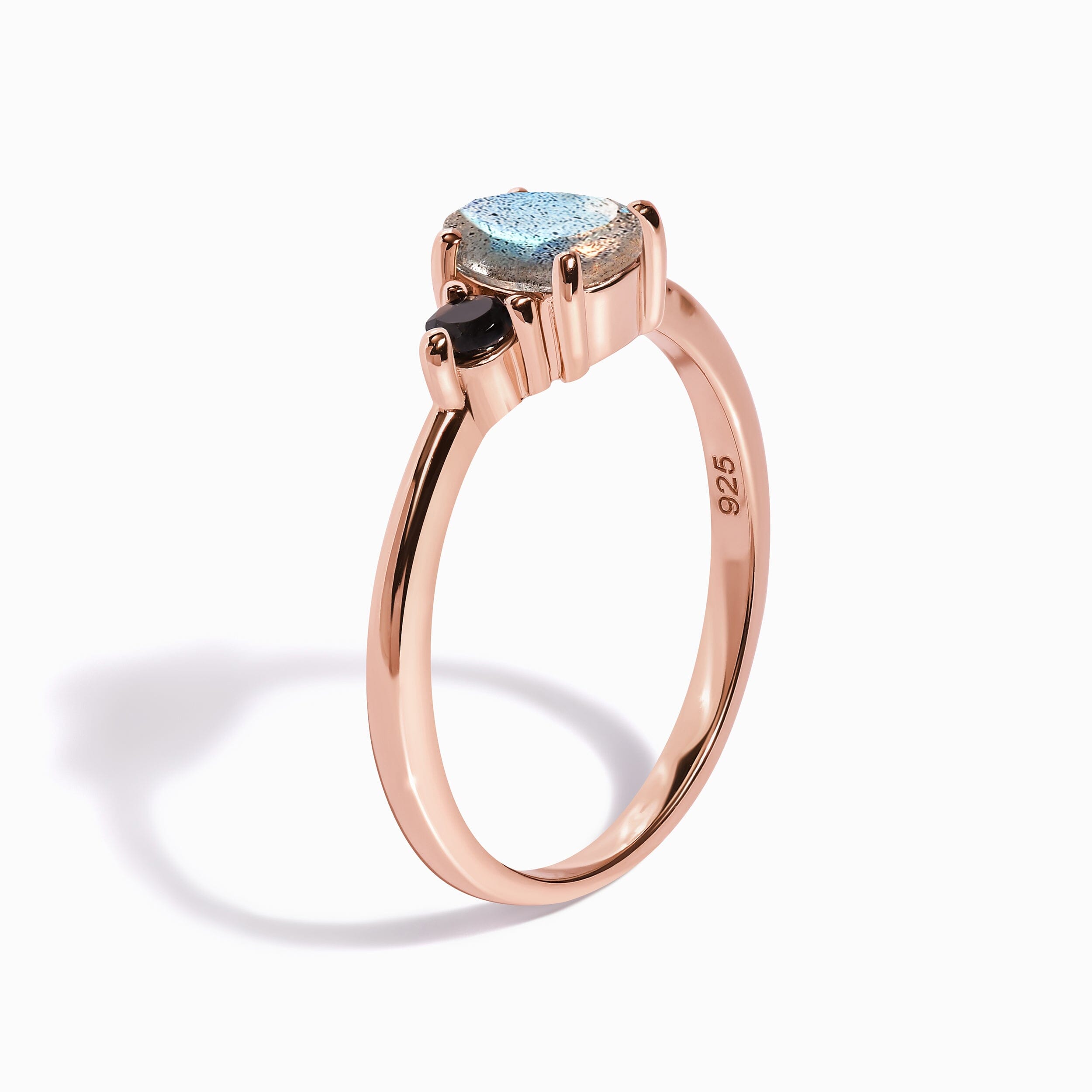 Black Obsidian Labradorite Lania Ring & Black Spinel Twinkling Band、mySite、hinf8tx79