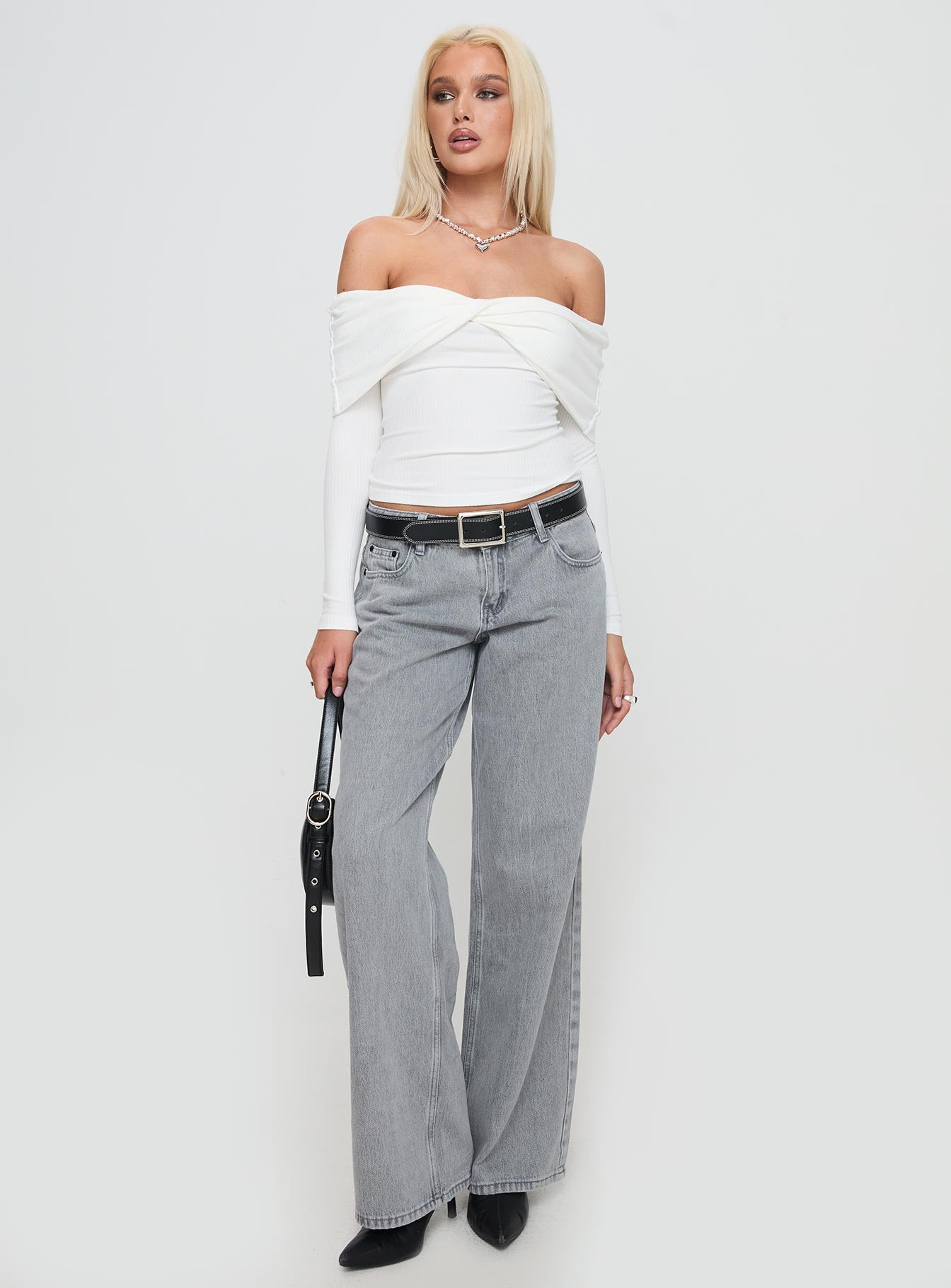 Myrina Long Sleeve Top White、mySite、solidvoid