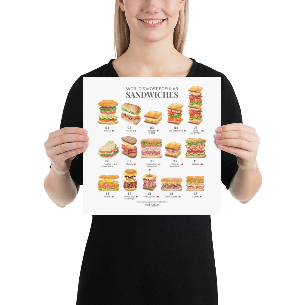 World's Most Popular Sandwiches Poster (in)、mySite、camillekostekn