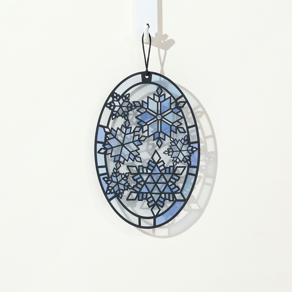 Let It Snow Snowflakes Suncatcher Card、mySite、solidvoid