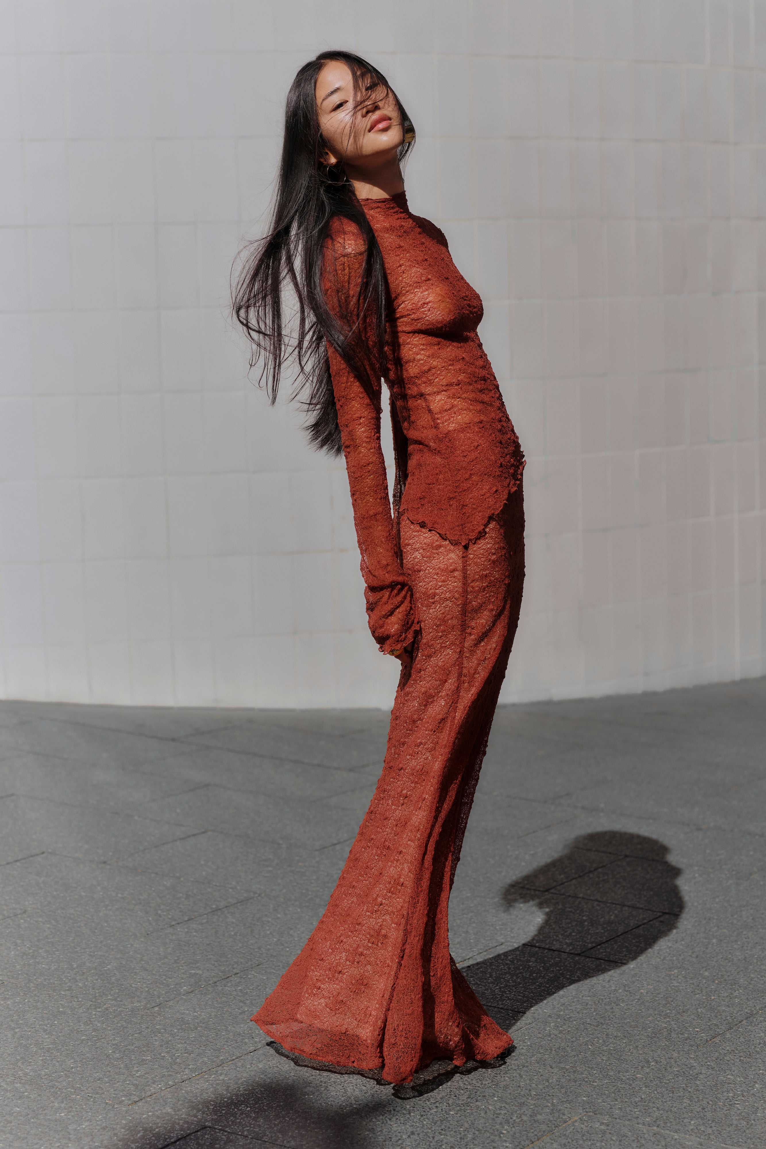 Robyn Sheer Lace Maxi Skirt - Chilli、mySite、solidvoid