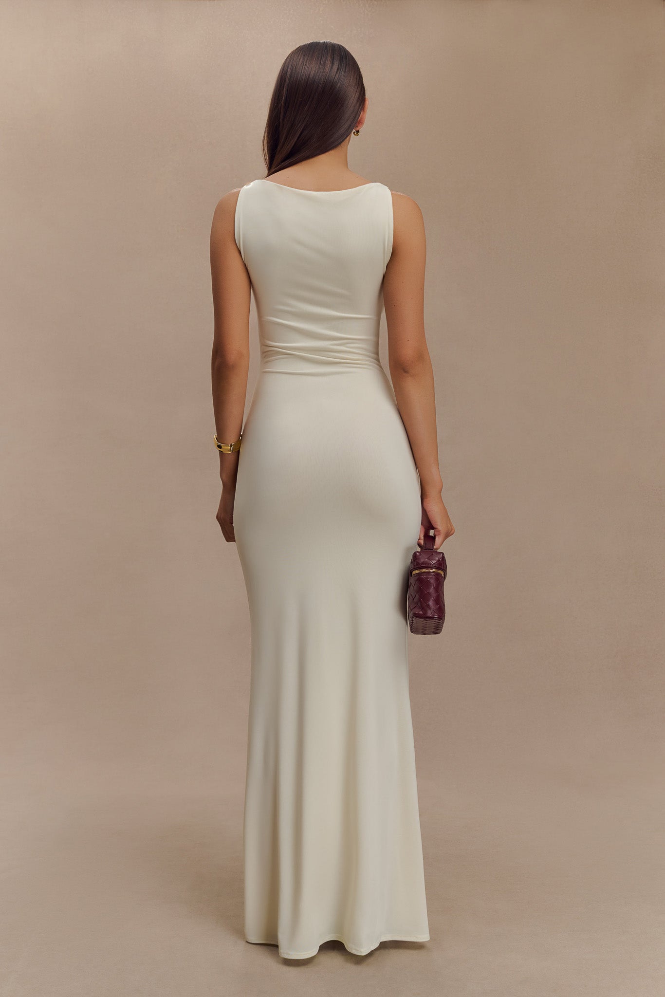 Tarna Sleeveless Slinky Maxi Dress - Bone、mySite、solidvoid