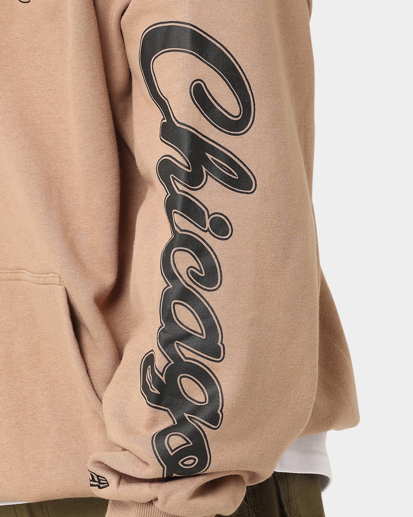 New Era Chicago Bulls Sleeve Script Hoodie Khaki/Black、mySite、zt4zffjzw