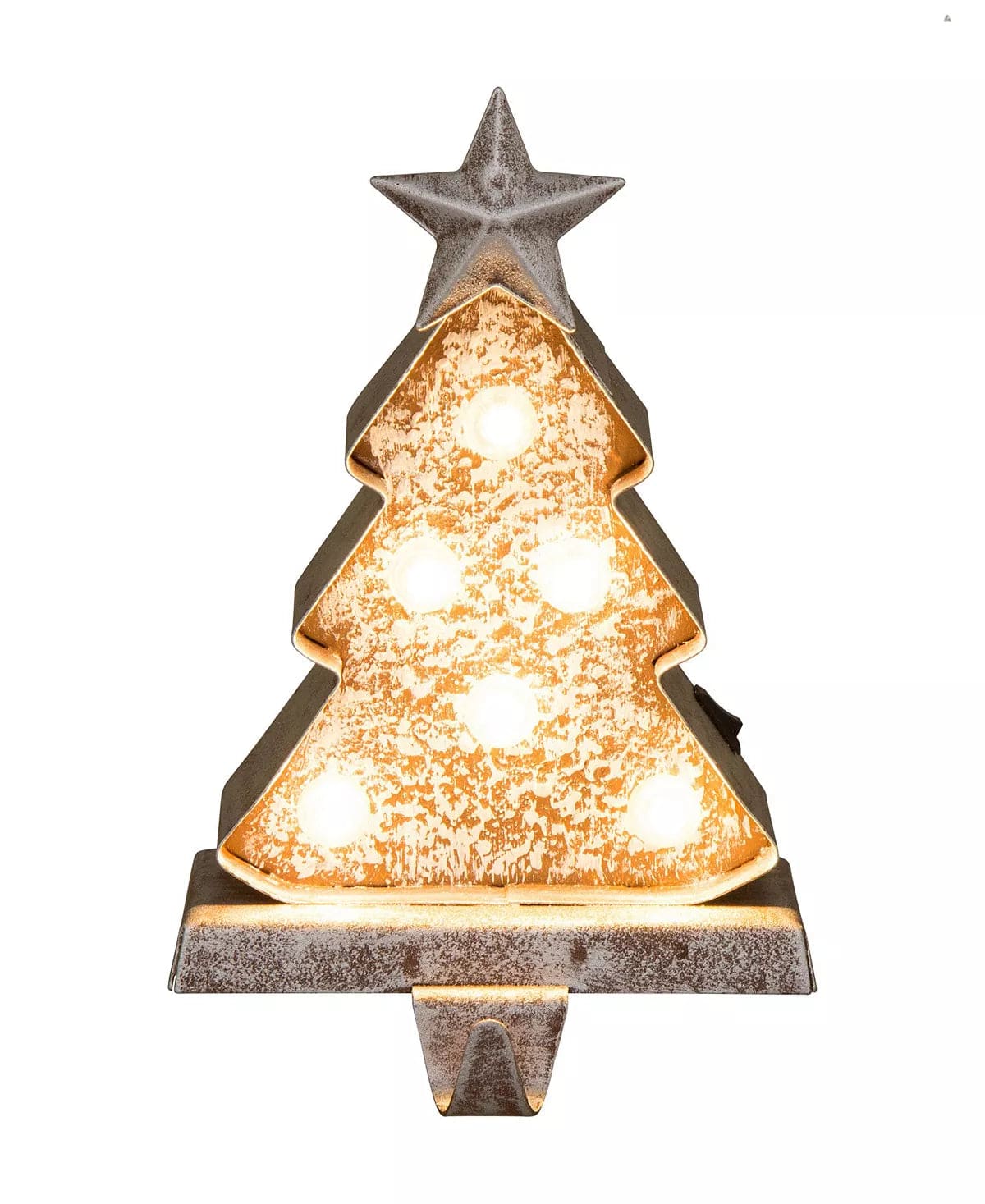 7.50 H Marquee LED Wooden Christmas Tree Stocking Holder、mySite、g9winljtr