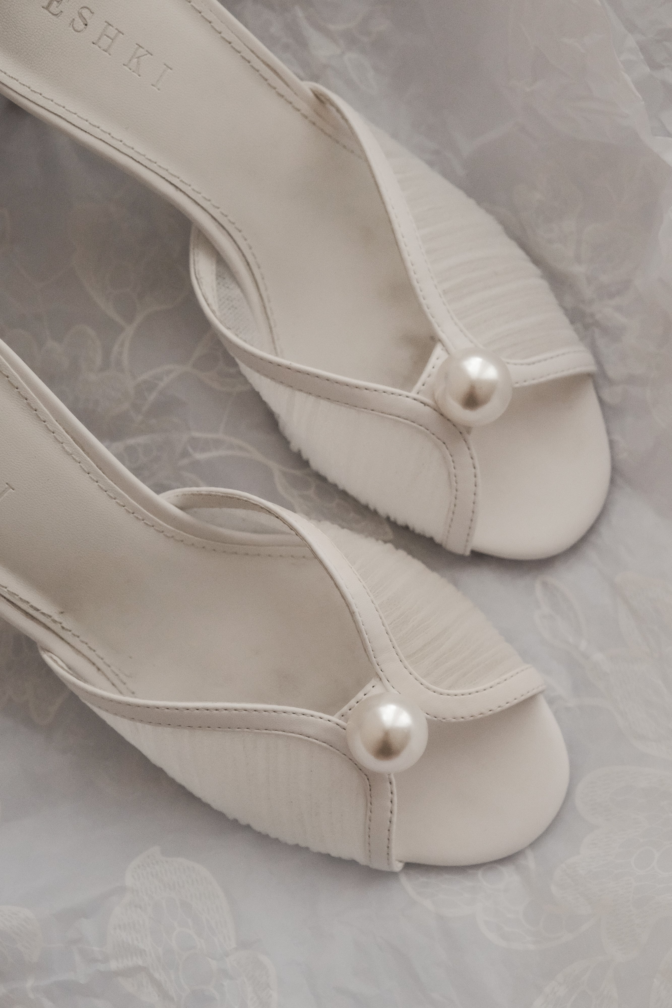 Reena Pearl Mesh Mule - Ivory、mySite、solidvoid