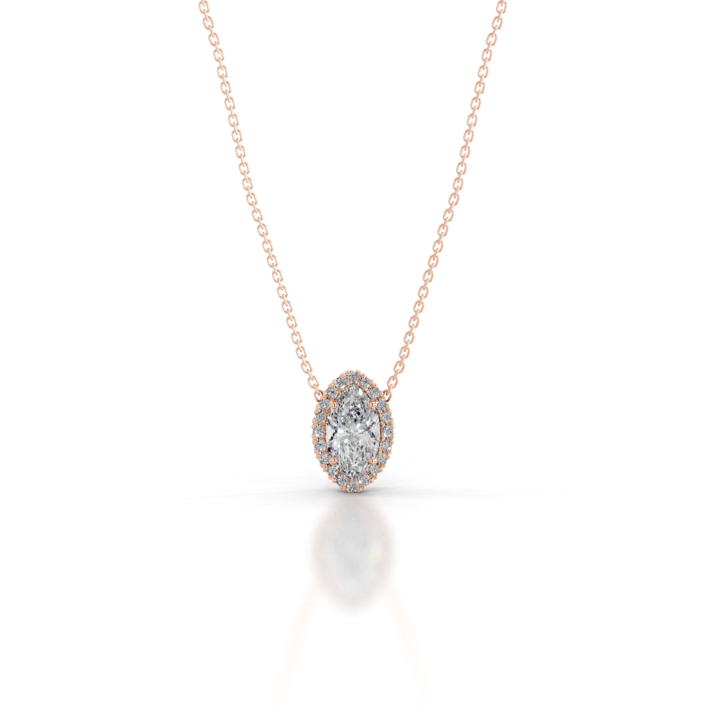 Manon Diamond Halo Pendant - 14K Rose Gold、mySite、hinf8tx79