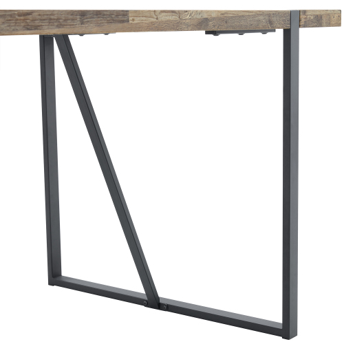 Rustic Industrial Rectangular Wood Dining Table For 4-6 Person, With 1.5" Thick Engineered Wood color Tabletop and Black Metal Legs,Desk For Kitchen Dining Living Room, 55.1" x 31.4"x 29.9"1529W115172、、casual