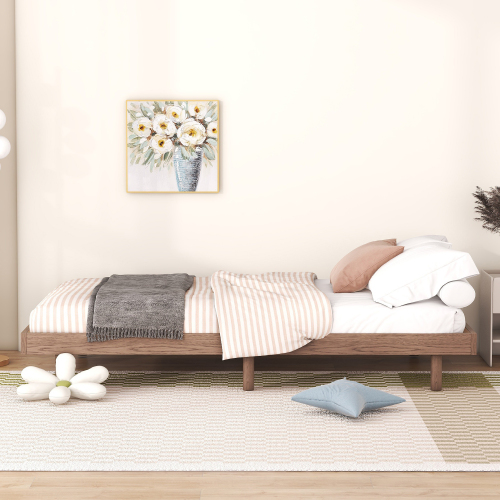 Modern Design Full Floating Platform Bed Frame for White Washed Color、、xpatfood