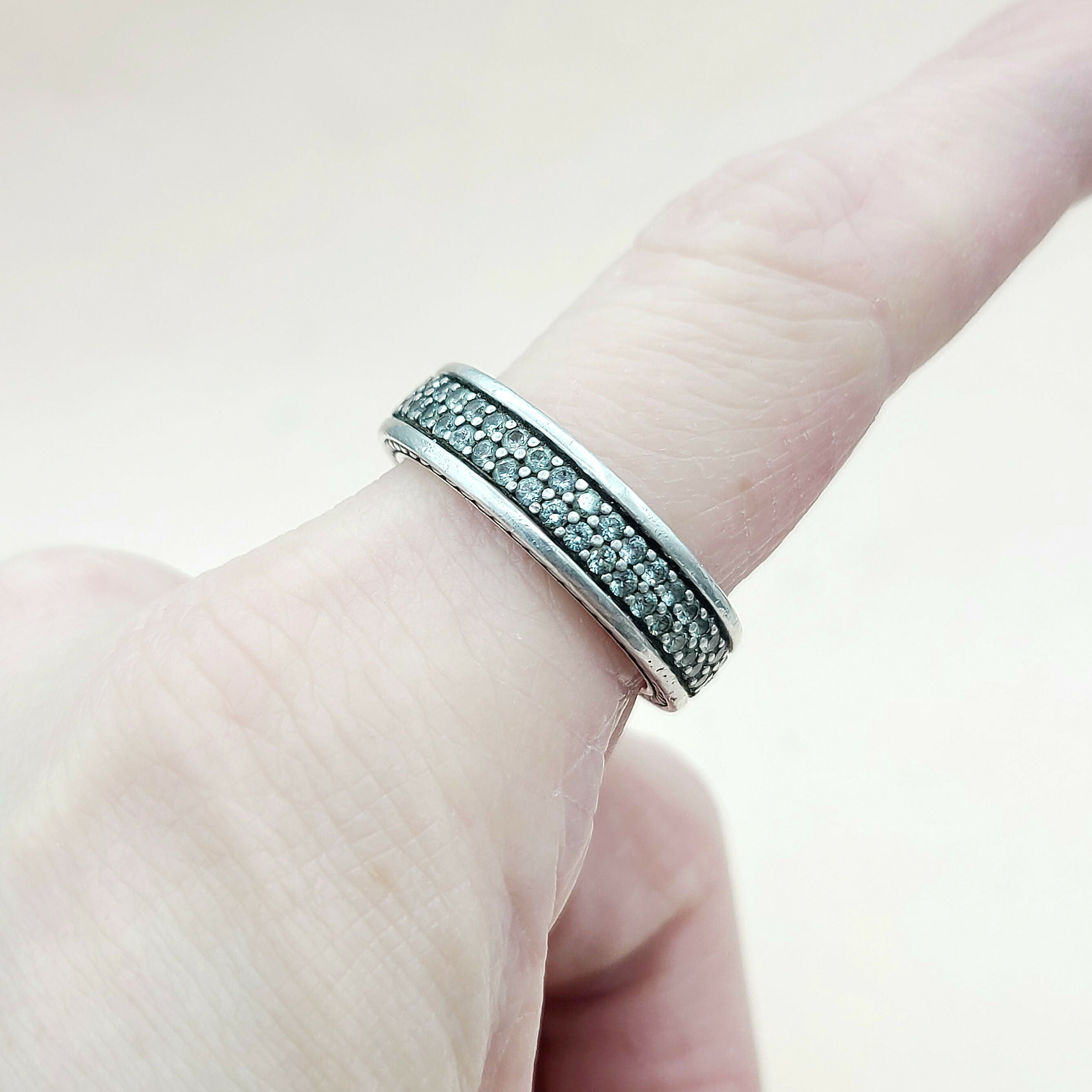 David Yurman Steamline Gray Sapphire Two Row Band Ring、mySite、hinf8tx79