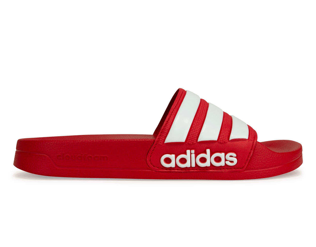 adidas Men's Adilette 3-Stripe Shower Slides Red/White、mySite、bottomscart