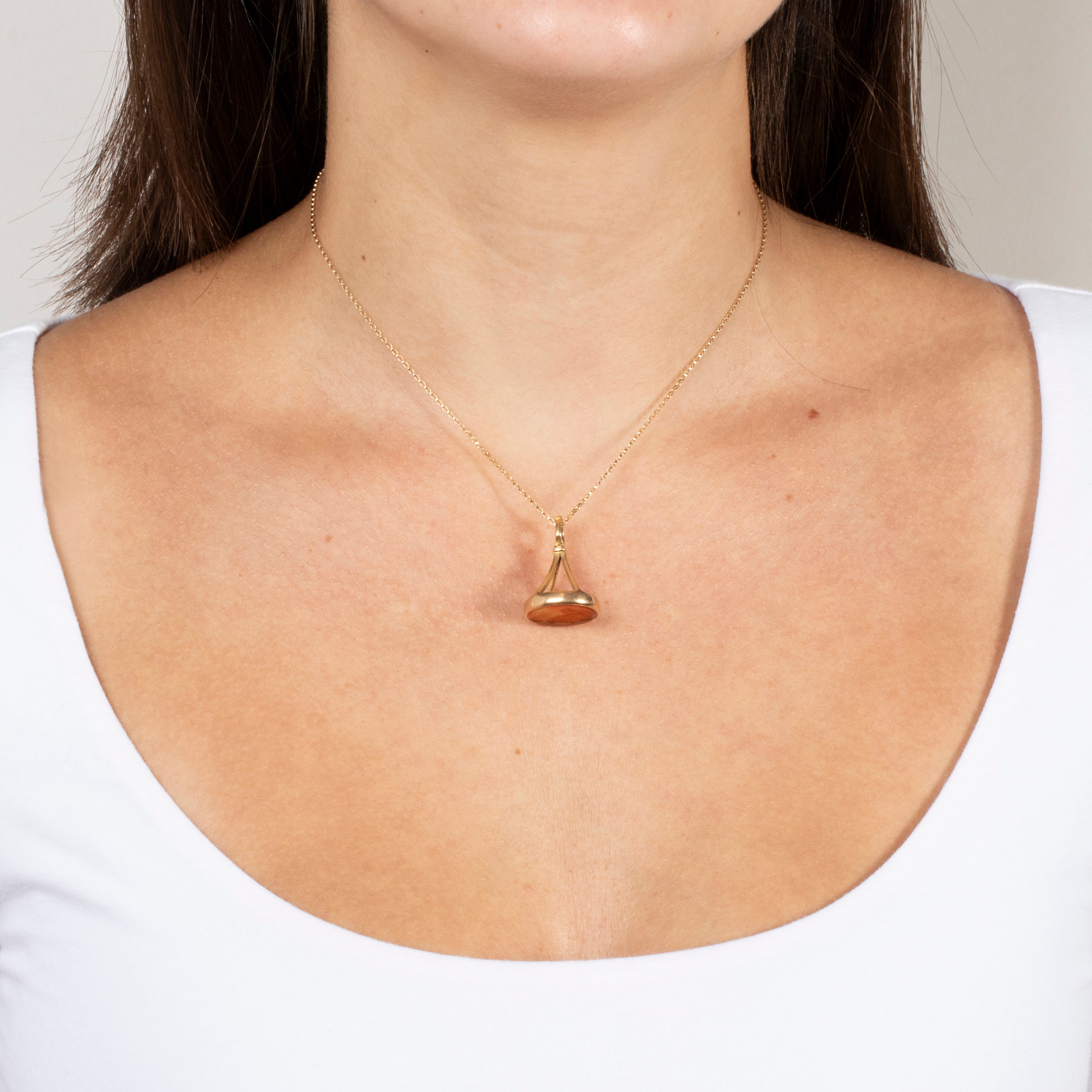 Antique Georgian 14k Yellow Gold Carnelian Carved Man Fob Seal Pendant、mySite、hinf8tx79