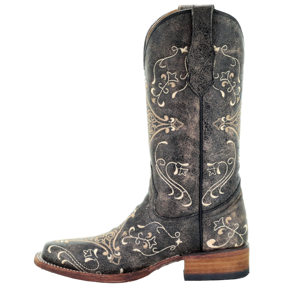 Dragonfly Embroidered Square Toe Cowboy Boots、mySite、gtrtttuynbv