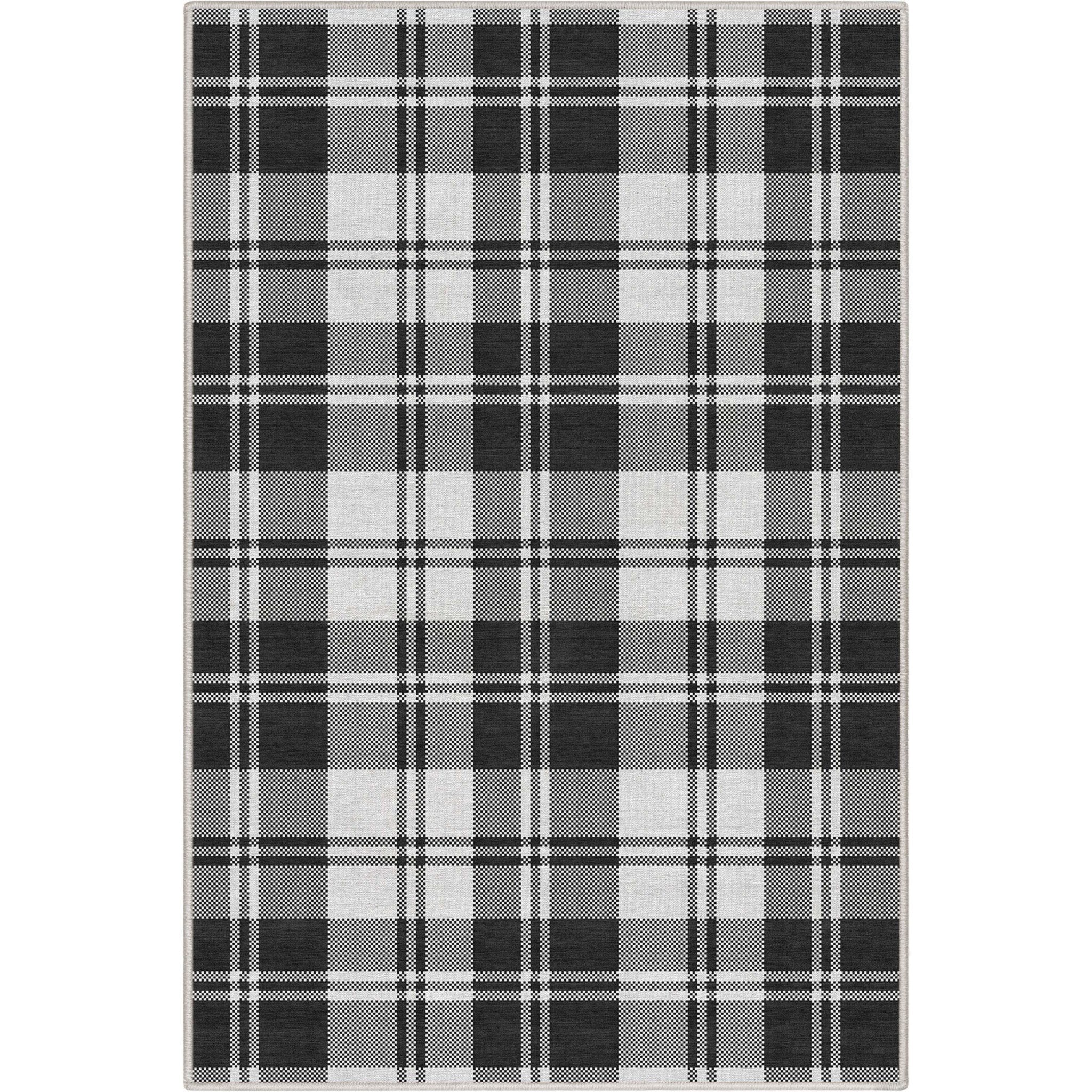 Plaid Modern Geometric Boxes Flat-Weave Rug、mySite、gigharbornorthrealestate