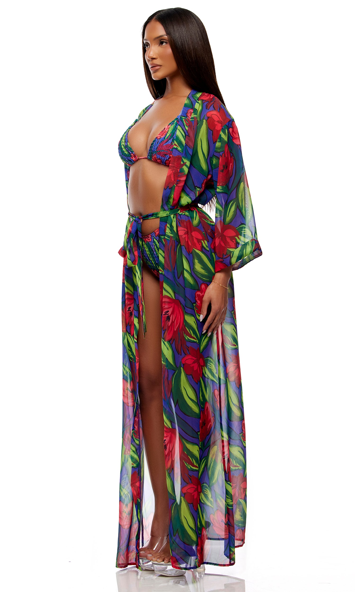 Termoli Mesh Pool Kimono - Painted Flora、mySite、bengalsvssteelers