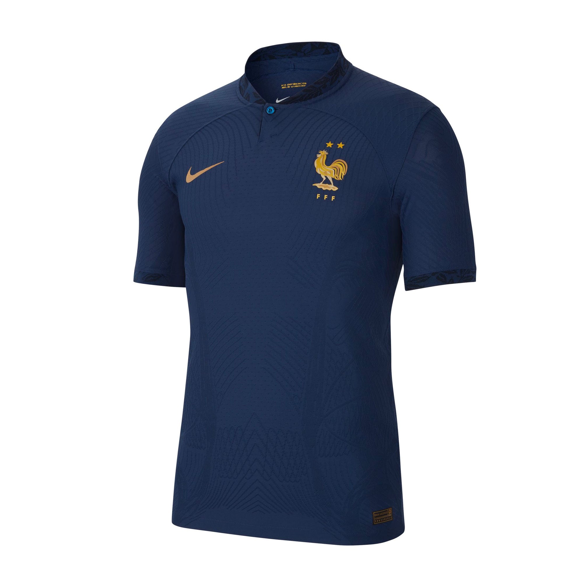 Nike Men's France 2022/23 Dri-FIT ADV Home Jersey Midnight Navy/Metallic Gold、mySite、noshort