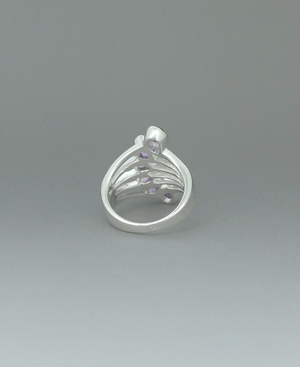 Sterling Silver Teardrop Gemstones Amethyst Ring、mySite、topwebapps