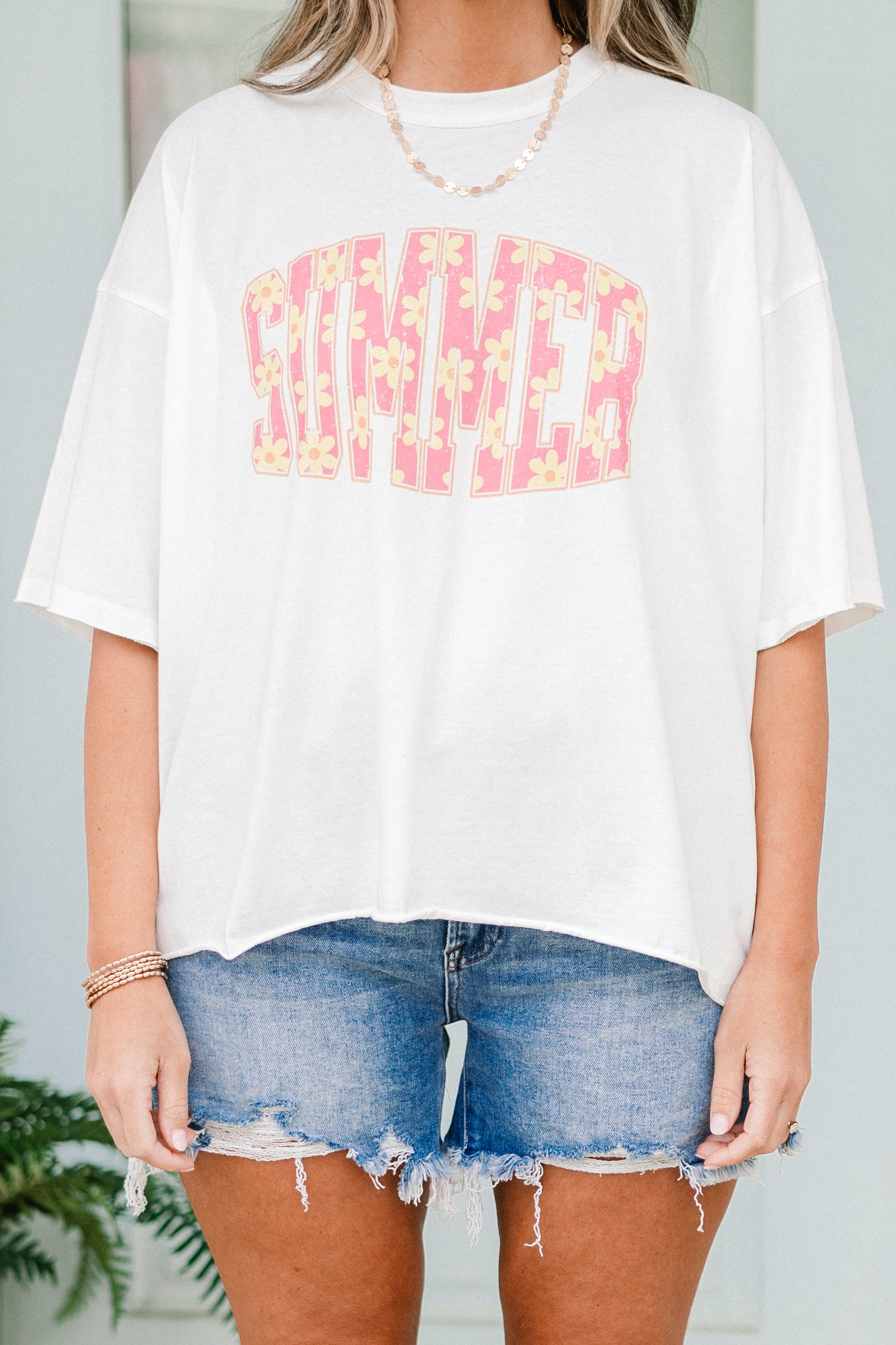  Sunny Summer Vintage Wash Tee, White、mySite、justintrudeaud